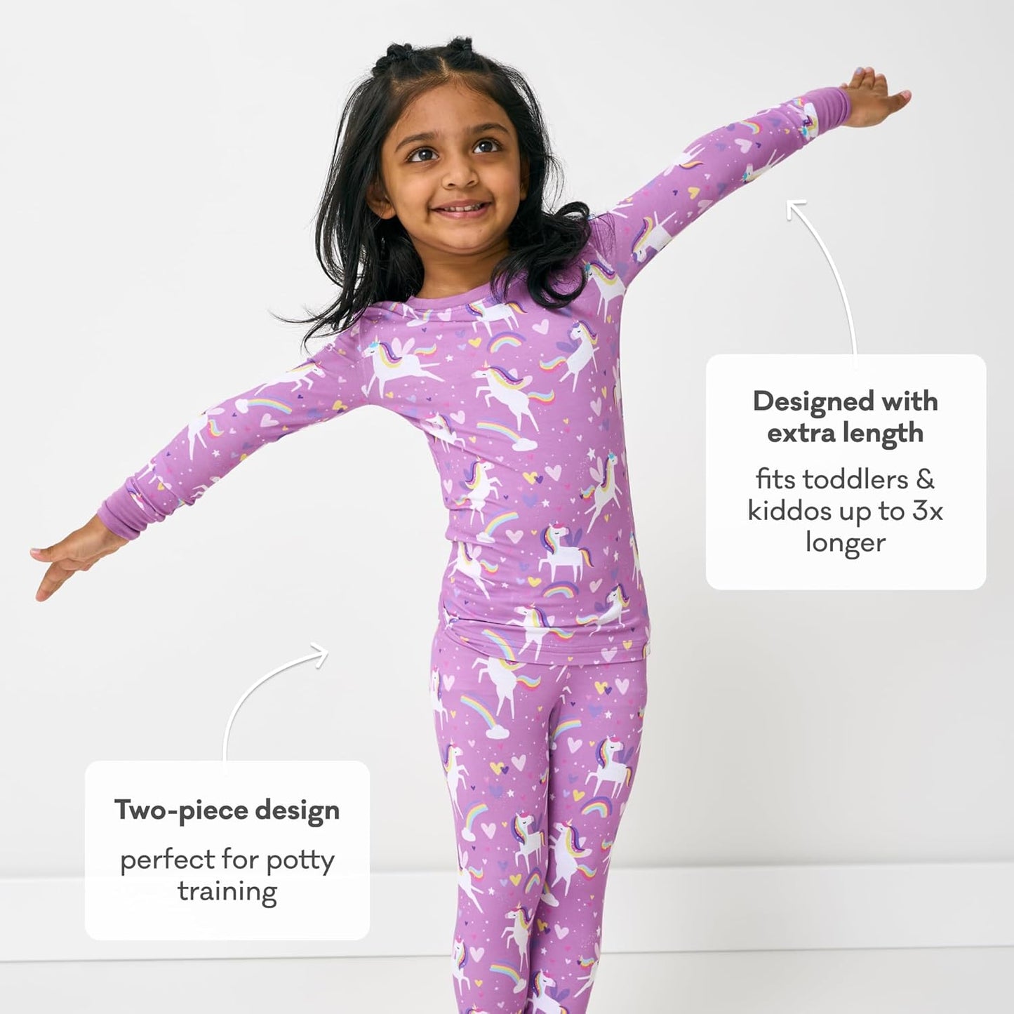 Little Sleepies Two-Piece Pajama Set for Boys & Girls, Soft Viscose from Bamboo Toddler Pajamas for Kids, Family Matching PJs