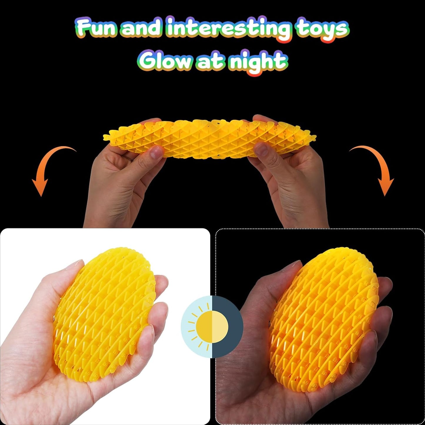 Night Glow Worm Fidget Toy, Funny Pocket Fidget Toy, Stress Relief Toy, Resistance Fidget Toys Sensory Stress Anxiety Relief Toys for Kids Adults (Green)