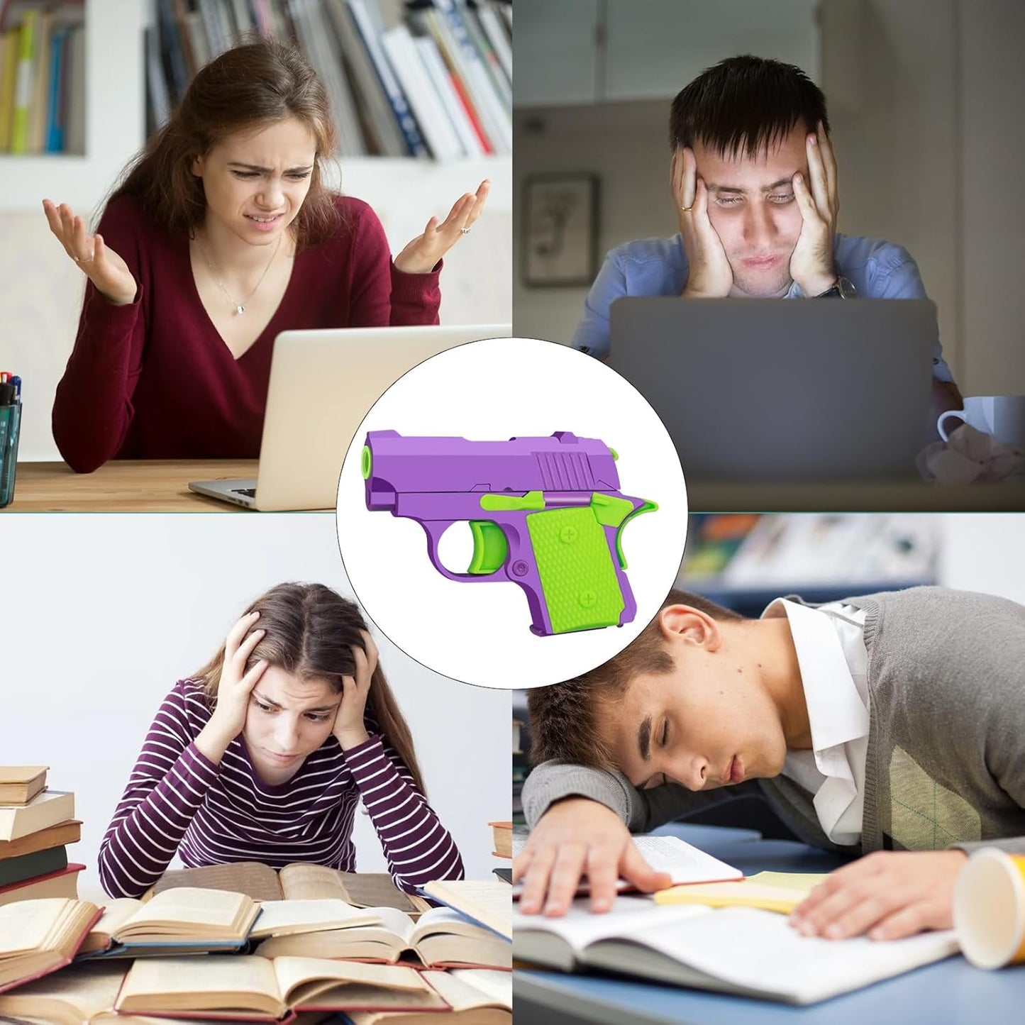 1911 3D Printed Small Pistol Toys Gravity Gun Toy Pístol Fidget Toys Adults Stress Relief Pistol Toy Sensory Toys for Kids Friends Christmas Birthday Gift-Purple