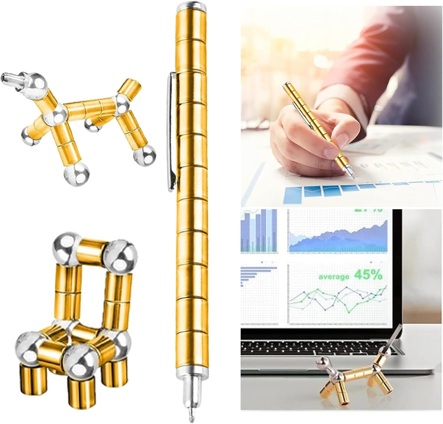 Fidget Pen,Magnet Pen， Decompression Magnetic Fidget Toy Pen, Magnet Pen Fidget Toy Relieve Pressure Novel Toy Gifts for Kids or Friends! (Orange)