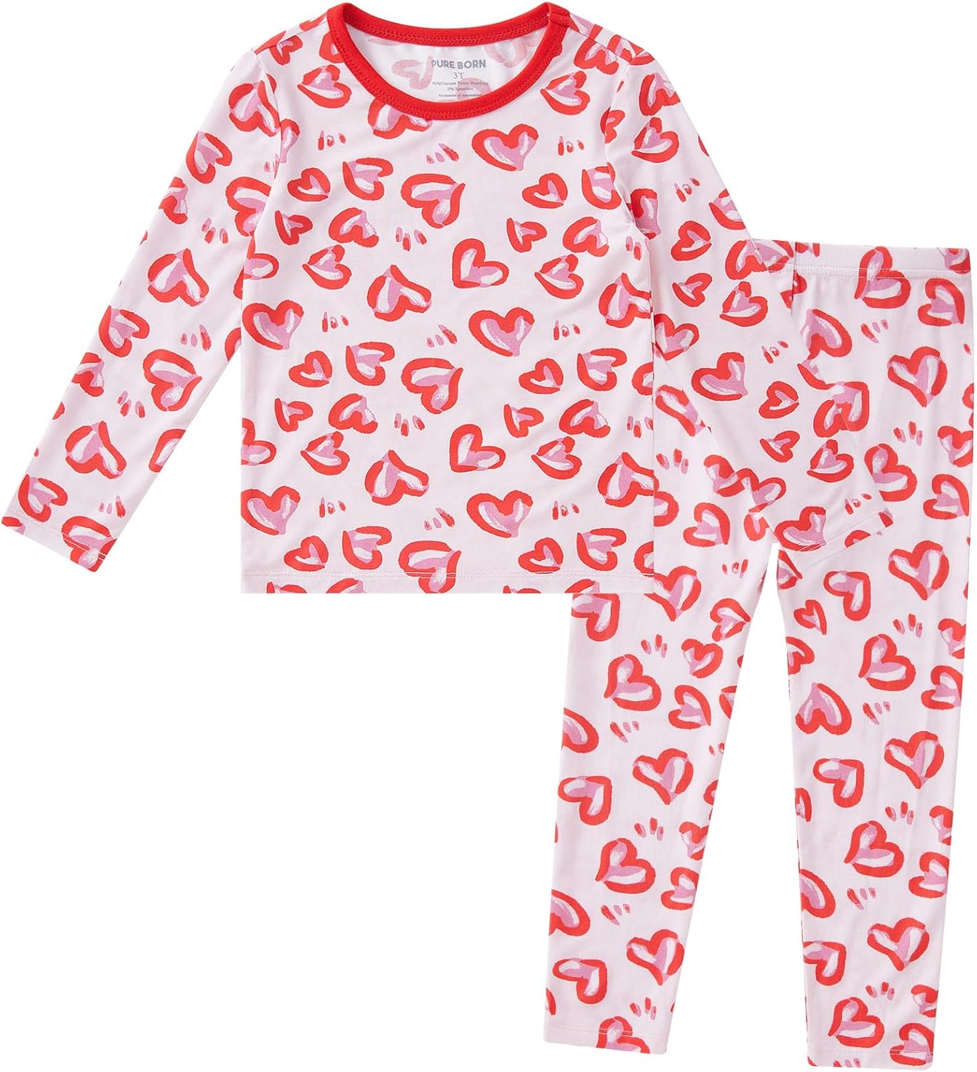 pureborn Baby Viscose From Bamboo Pajamas Set Pjs - Kids Toddler Girl Snug Fit Viscose Sleepwear 2pcs 18M-8Y