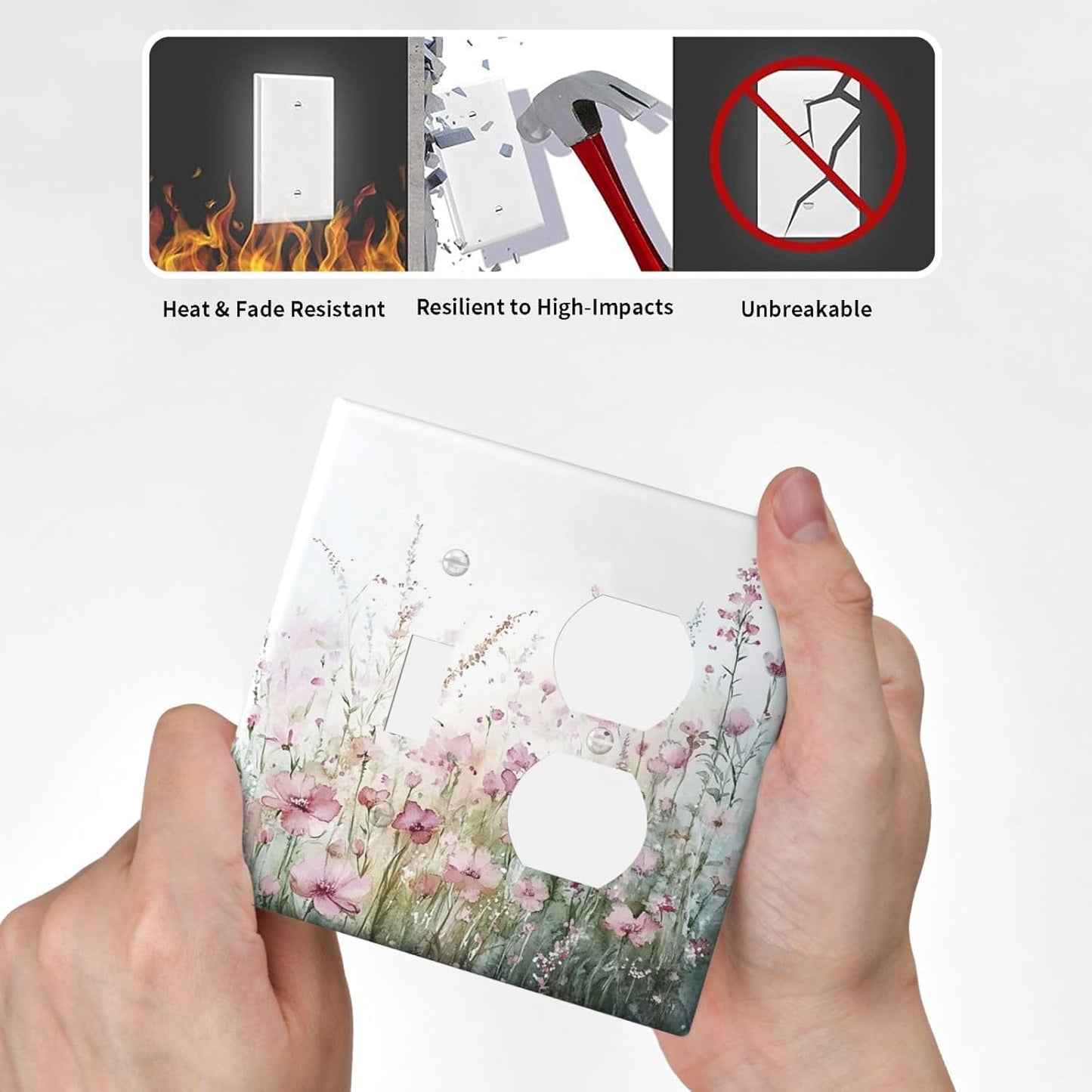 Wallplates Wildflower Botanical Watercolor Floral 1 Toggle 1 Duplex Switch Plate Electrical Gfci Faceplate Decorative Light Switch Covers For Bed Room Living Room Decor