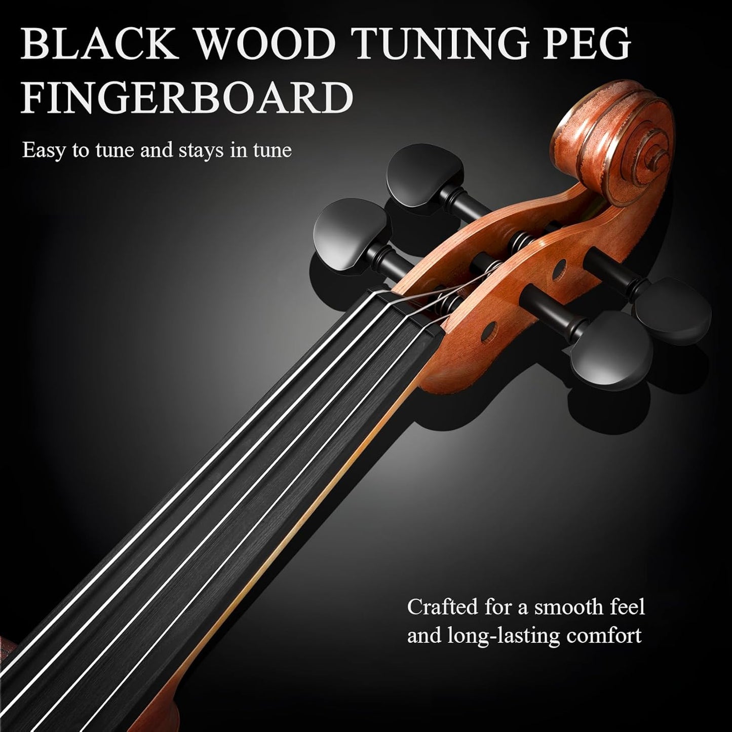 4/4 Beginner Violin Kit for Adults, Complete Full Size Violin Set with Portable Case, Bow, Rosin, Natural