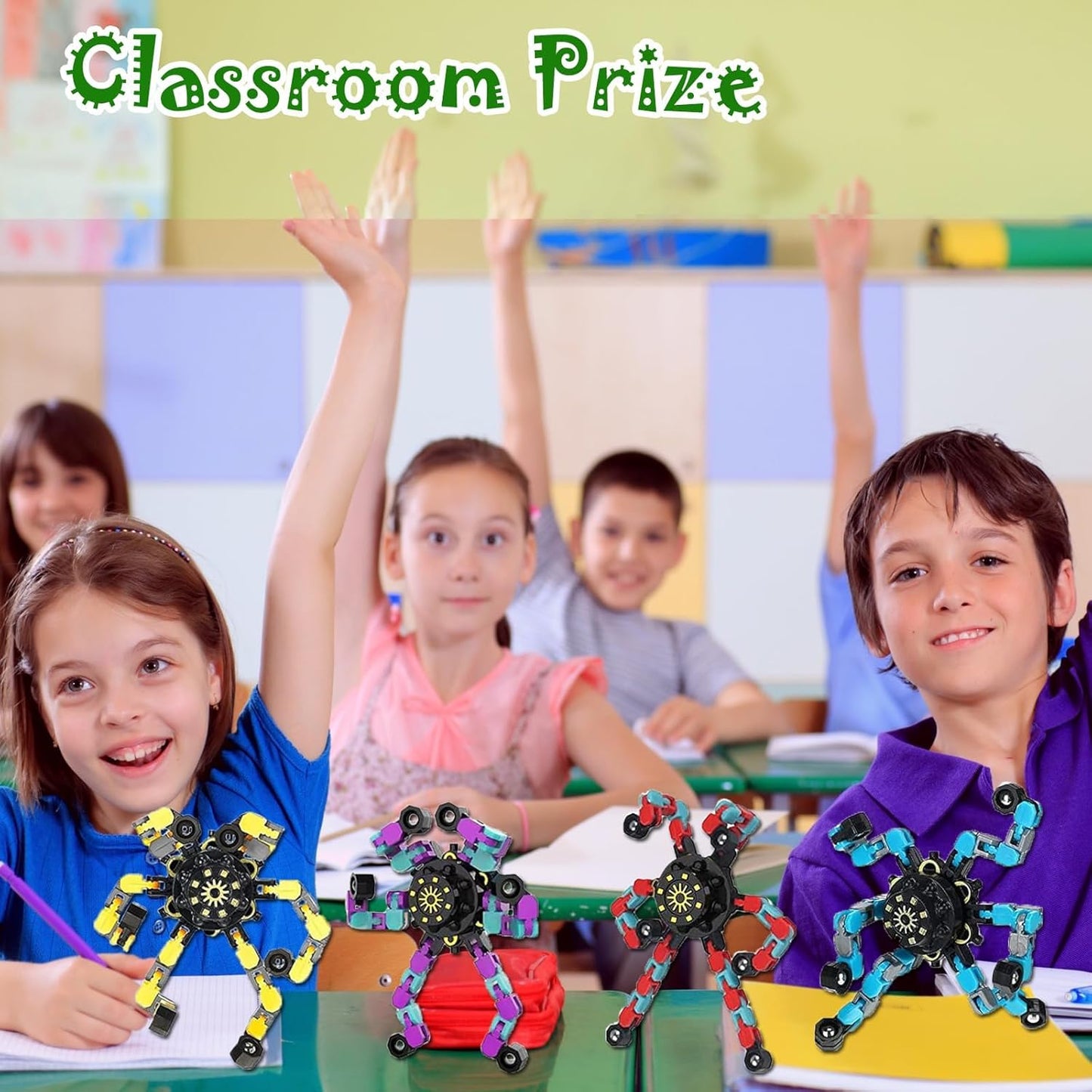 20 Pcs Transformable Fidget Spinner, Fidget Toys Bulk for Adults, Transformable Chain Robot Finger Toy DIY Deformation Robot Mechanical Spinners Stress Relief Fidget Toy for Teens Adults