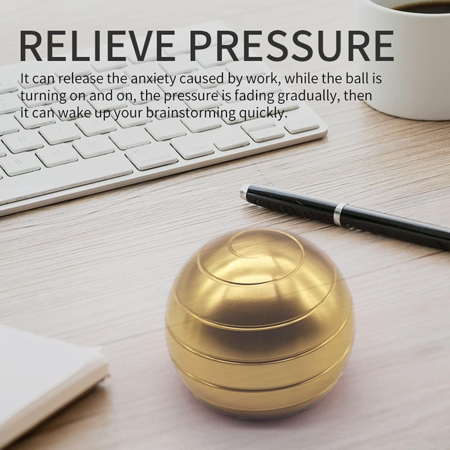 Desktop Motion Toys, Full Body Optical Illusion Fidget Spinner Ball, Creates a Mind-Bending Optical Illusion of Continuously Flowing Top Adult&Kids Pressure Reduction Toys Gifts