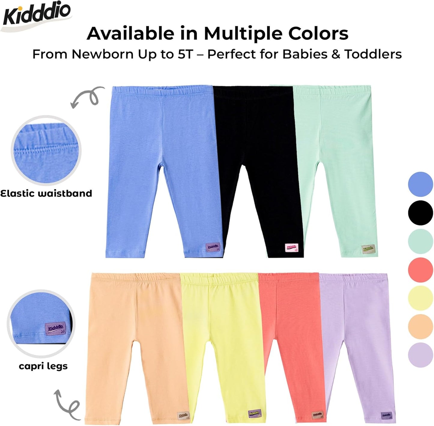 Premium Baby & Toddler Capri Leggings - Soft Cotton Blend, Durable & Perfect for Every Adventure