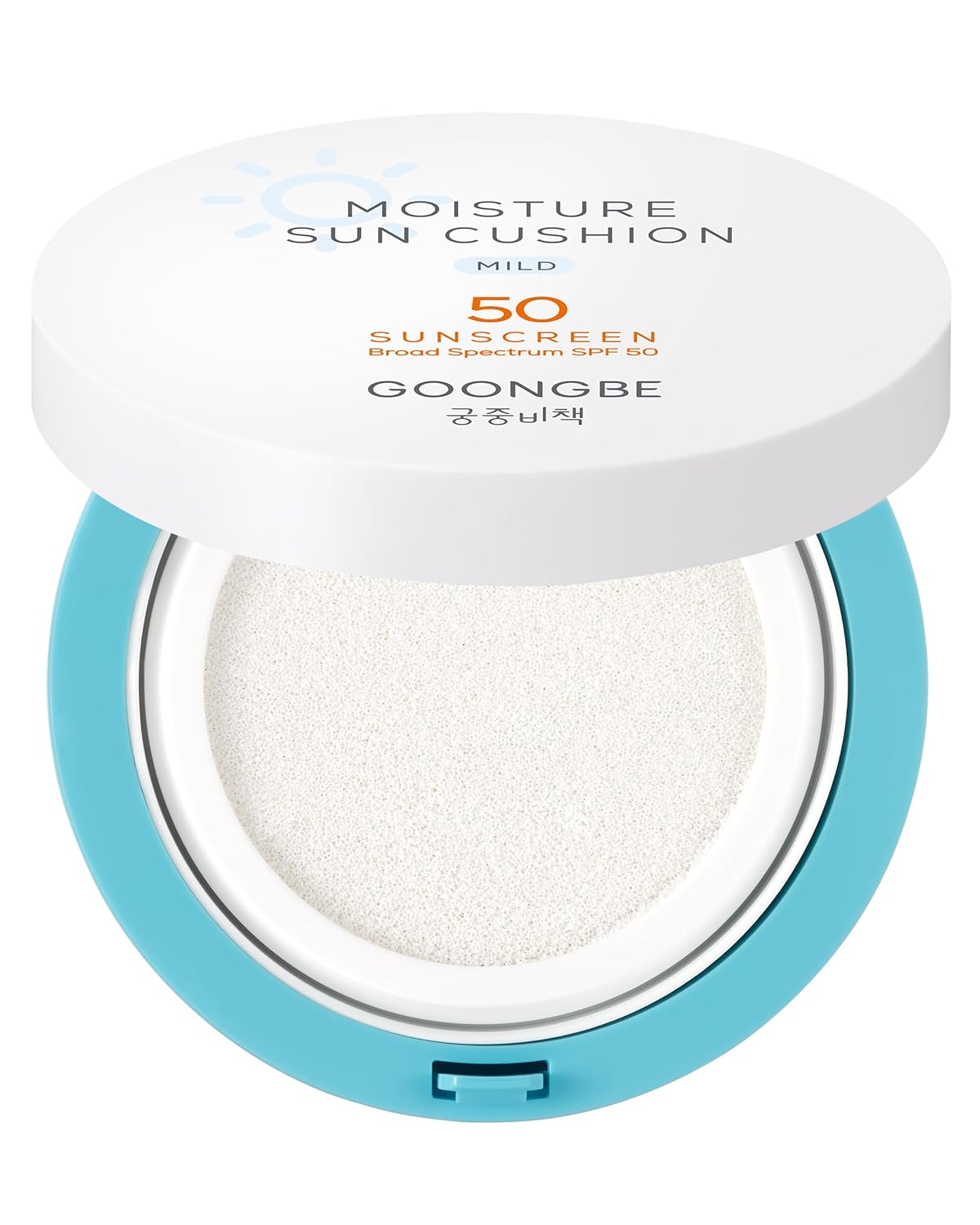 Moisture Sun Cushion Mild SPF 50 - Korean Moisturizing & Soothing Zinc Oxide Mineral Sunscreen - Travel Friendly Sun Cushion for Babies & Kids - Vegan, Reef-Safe, Allergen-Free, 0.81oz.