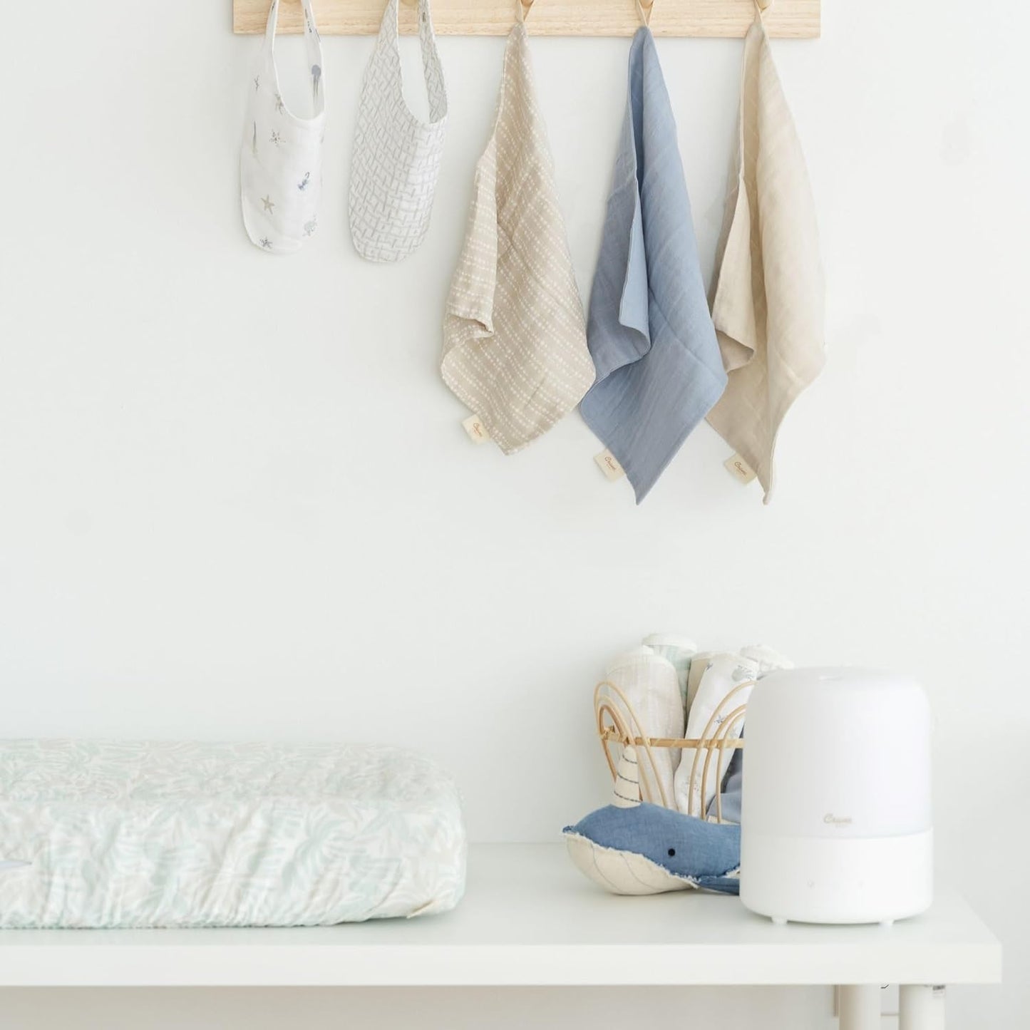 Crane Baby Changing Pad Cover, 100% Cotton Sateen Exterior Change Pad Cover, Beach Life Theme, 16" x 32", Fitted Changing Pad Covers, Changing Table Pad Cover For Nursery, Baby Registry or Shower Gift