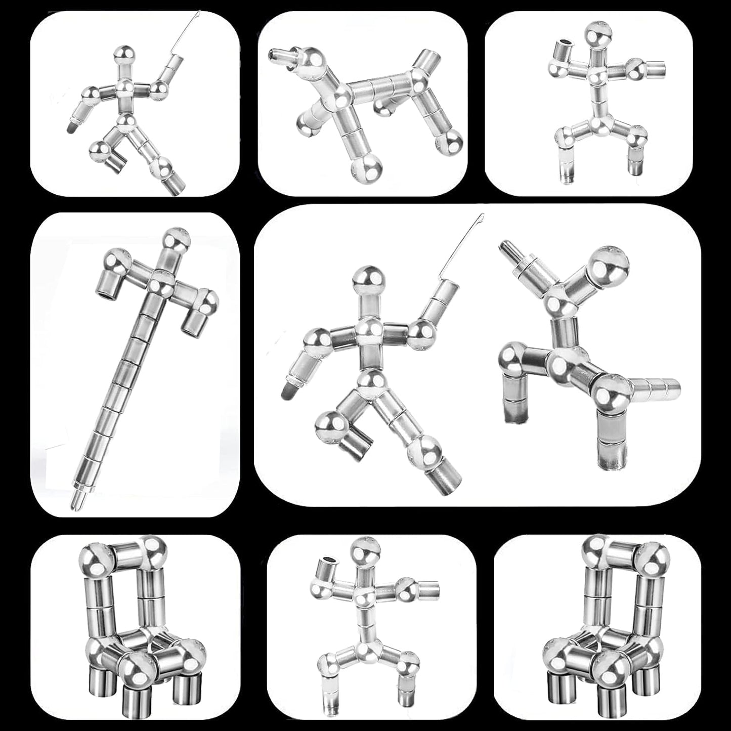 Fidget Pen,Magnetic Pen， Decompression Magnetic Fidget Toy Pen, Magnet Pen Fidget Toy Relieve Pressure Novel Toy Gifts for Kids or Friends! (Silvery)