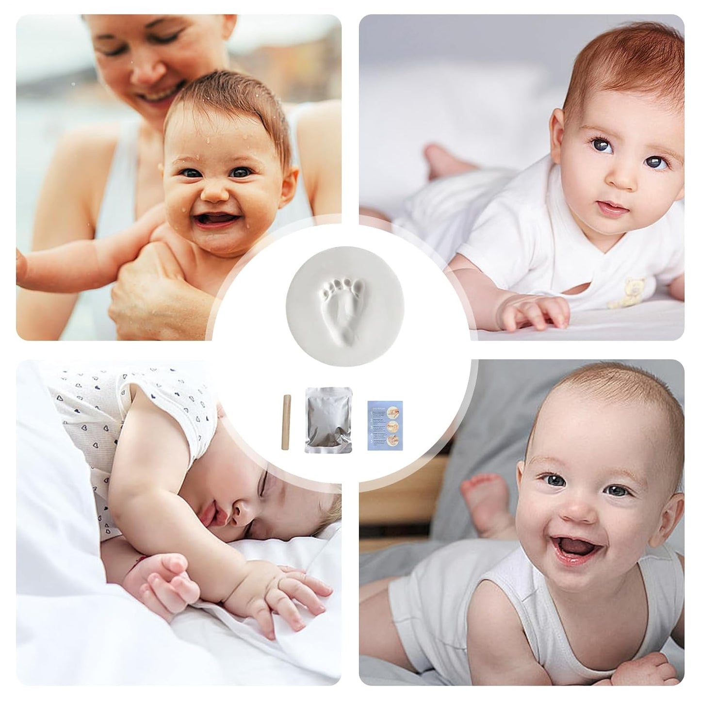 Footprint Kit – Baby Handprint & Dog Paw Print Mold Kit with Food Grade Clay, Safe and Easy Memory Keepsake for Kids and Pets, Food Grade Clay for Baby Footprint,