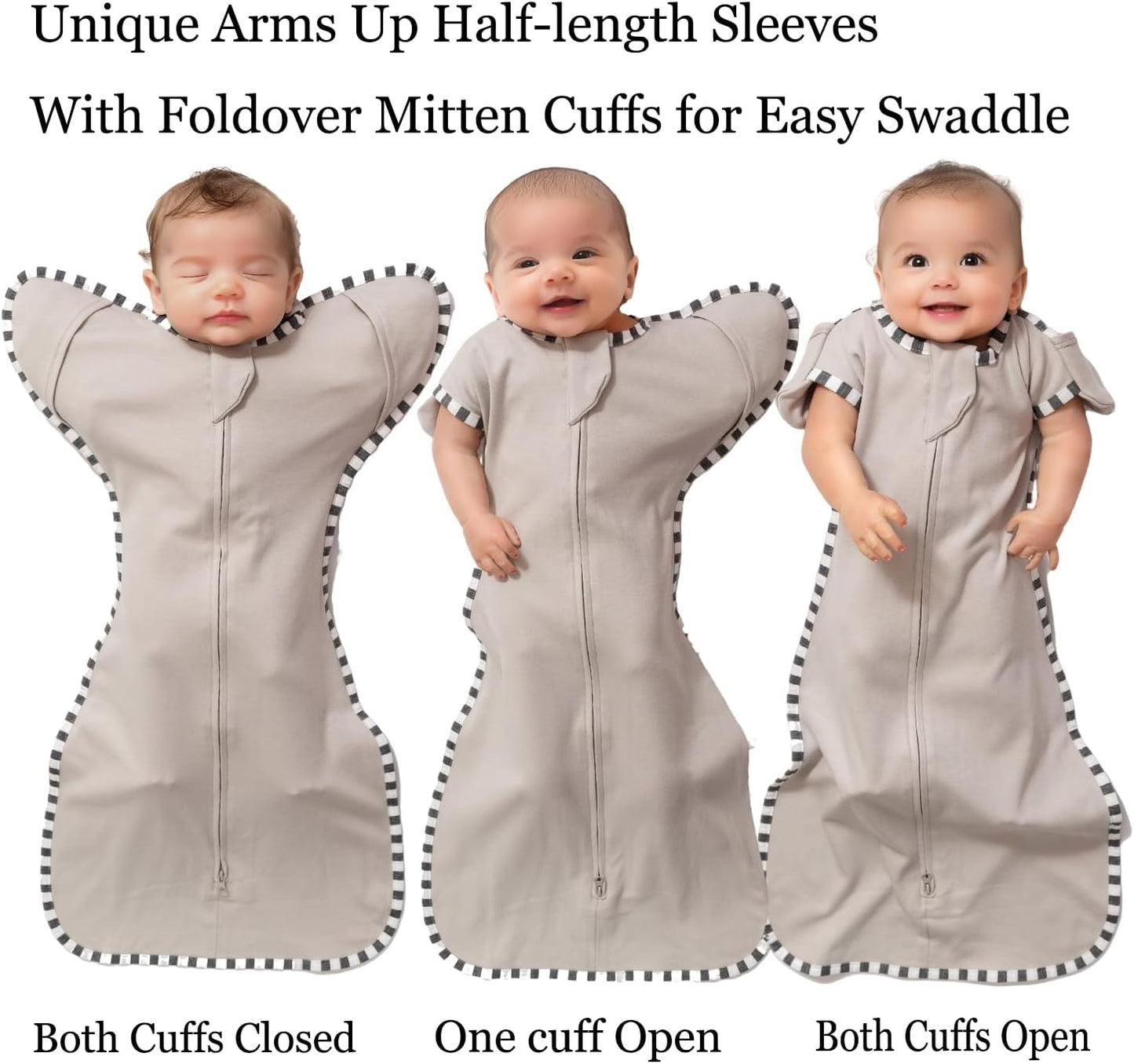 Baby Swaddle Blanket for Newborns and Infants,2-Piece Set Infant Pajamas,Bidirectional Zipper,Easy to Put On and Take Off