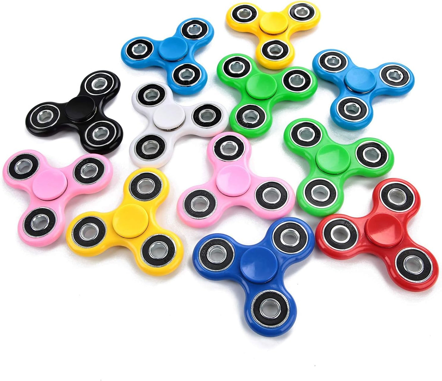 SCIONE Fidget Spinner Bulk 10 Pack Tri-Spinner Office Desk Classroom ADHD Anti Anxiety Focus Finger Fidget Spinners Stress Relief Toys Gifts for Adults Kids Party Favors Easter Basket Suffers