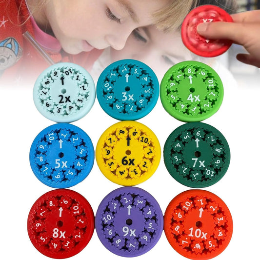 Math Fidget Spinners, Math Fact Fidget Spinners, Math Fidget Toy for Kids, Perfect for Learning Add Subtract Multiplication Division with The Math Spinners (Multiply Or Divide 9pcs)