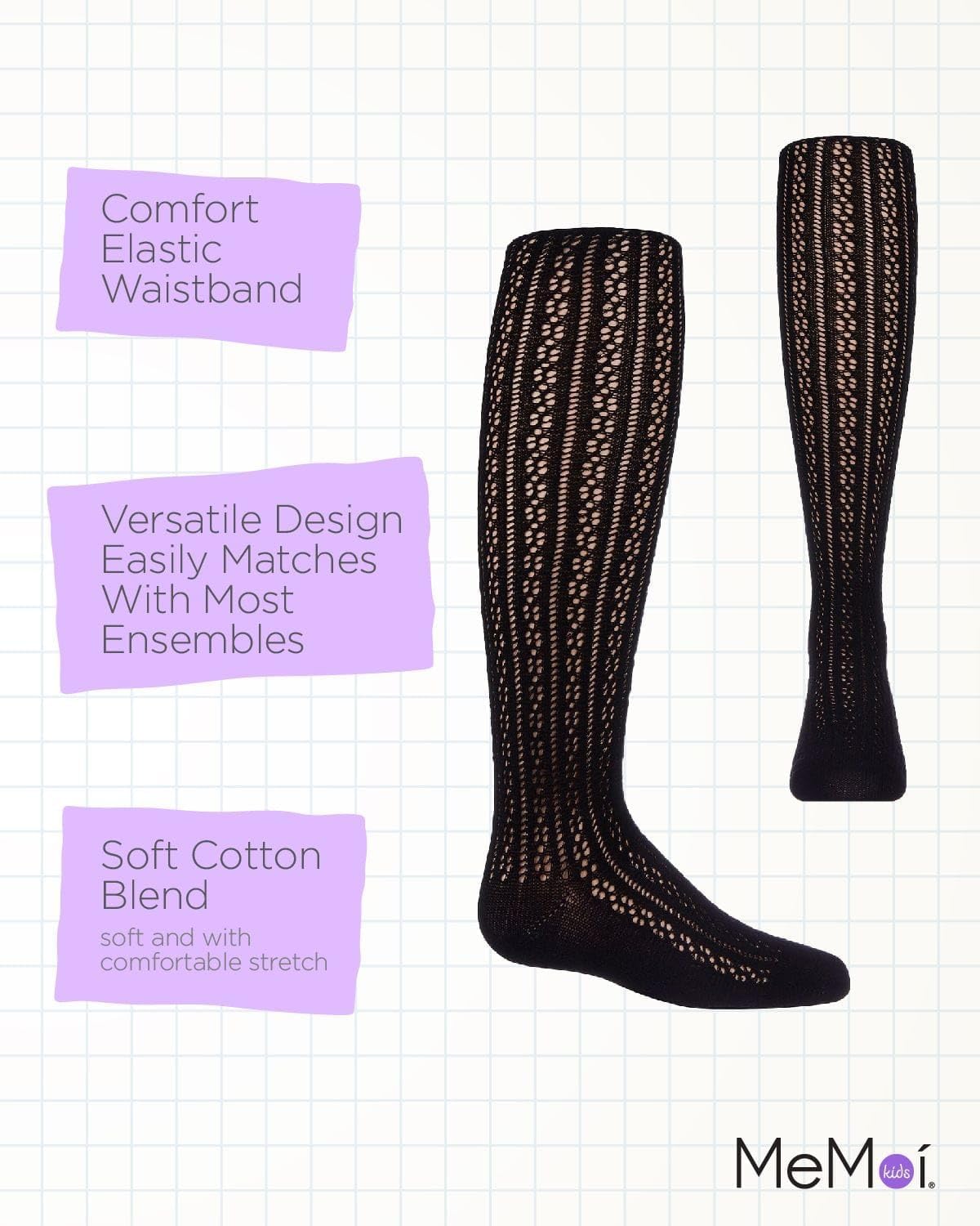 MeMoi Pelerine Stitch Girl's Cotton Blend Tights