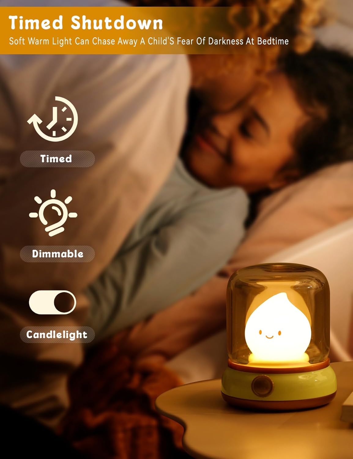 Cute Chibi Flame Lamp, Anime Cozy Lights, Retro Rechargeable Night Light, Decor, Cute Desk Accessories, Gifts.