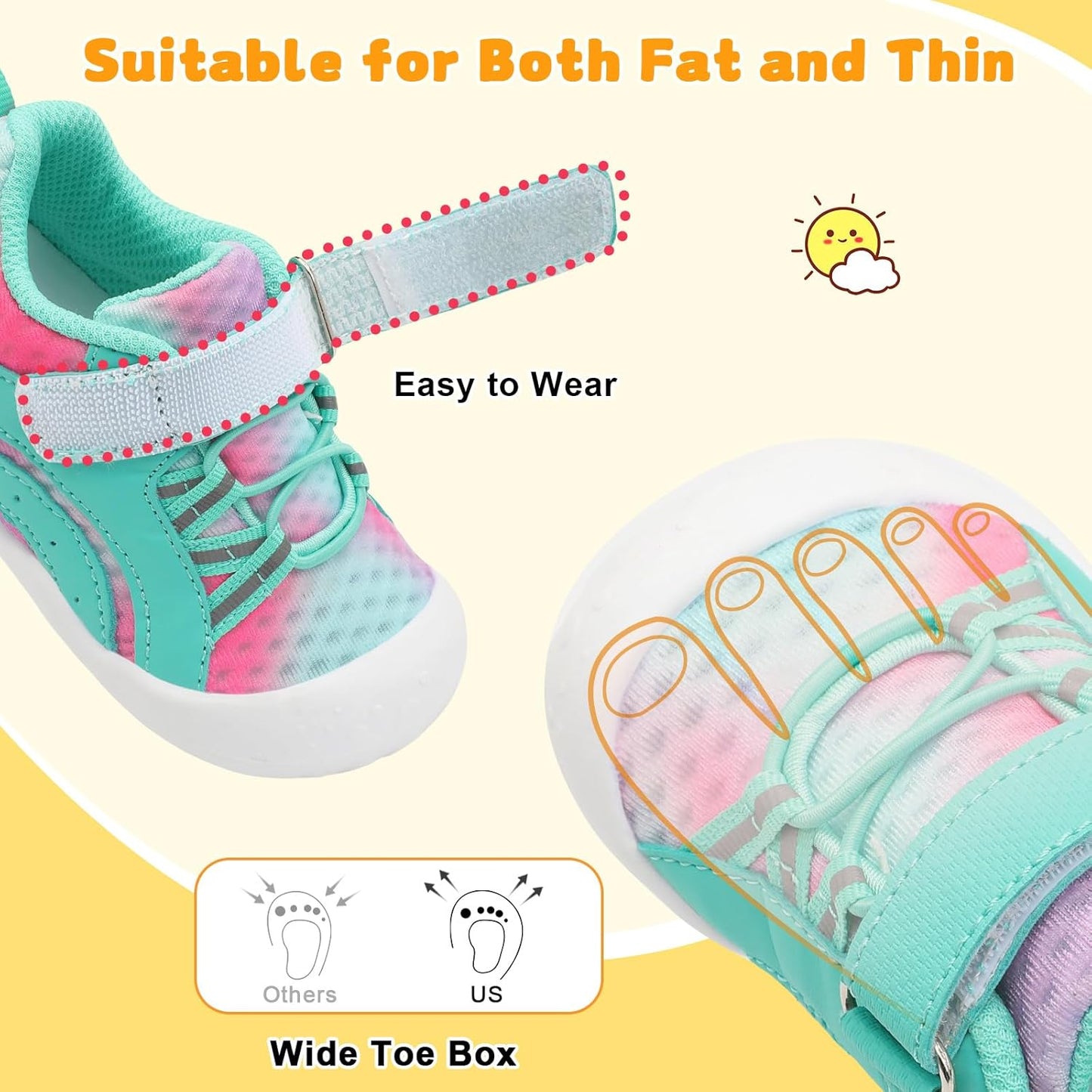 FEETCITY Wide Baby Shoes Boys Girls Baby Barefoot Shoes Breathable Infant Walking Shoe Crib Sock Shoe Toddler Sneakers Flexible