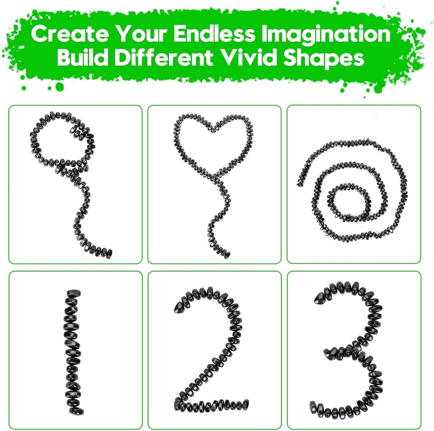 Magnetic Balls, Adult Fidget Toys, Crags Ferrite Putty Stones, Magnetic Fidget Toy, Mini Magnetic Balls, Magnetic Beads Cool Desk Gadgets, Metal Putty Fidget Magnets Gift for Adults (Black, 1000 PCS)