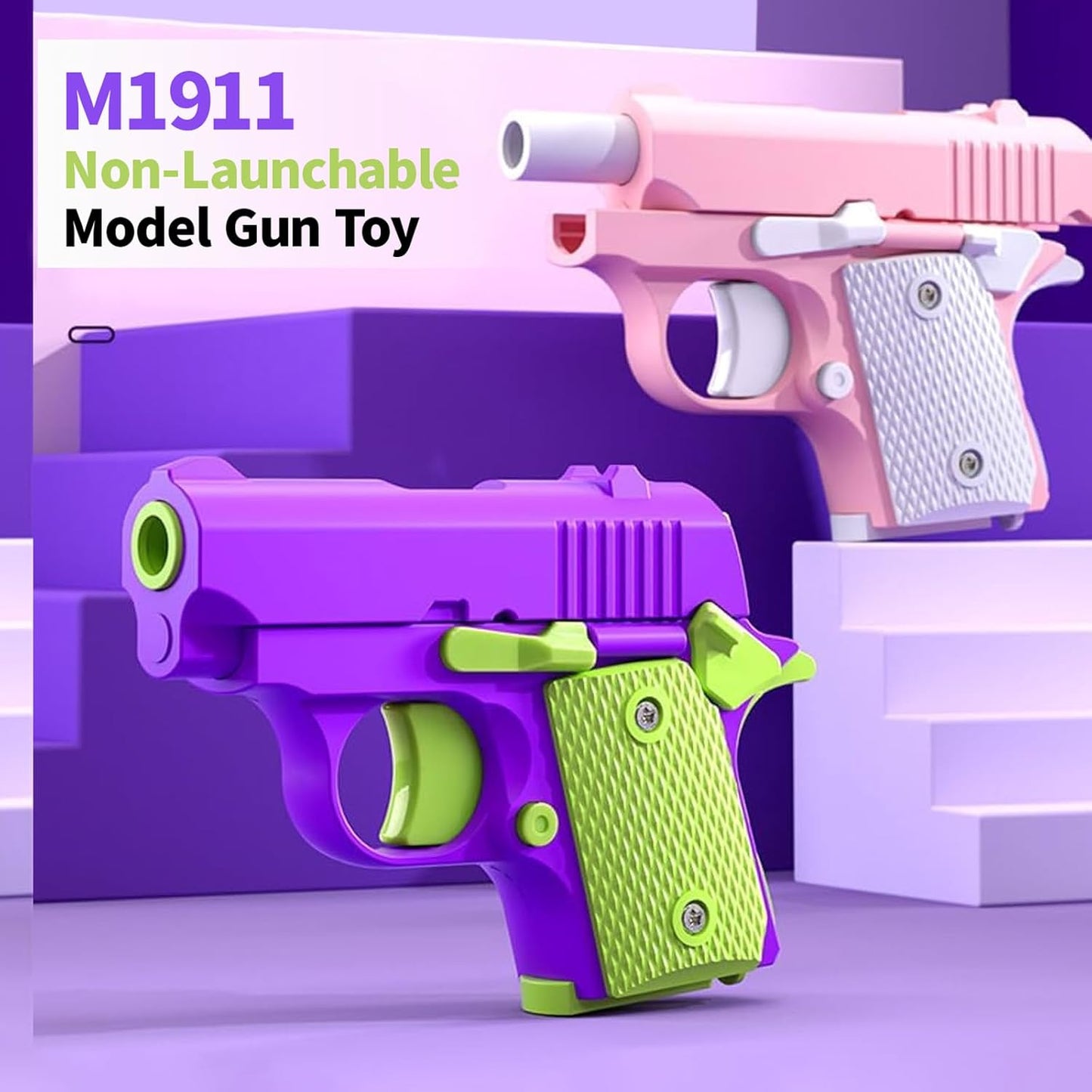 Fidget Toys for Adults, 1911 3D Printed Small Pistol Toys, Stress Relief Pistol Toys Suitable for Relieving ADHD, Anxiety, Suitable Toys for Friends Adults and Kids Best Gift