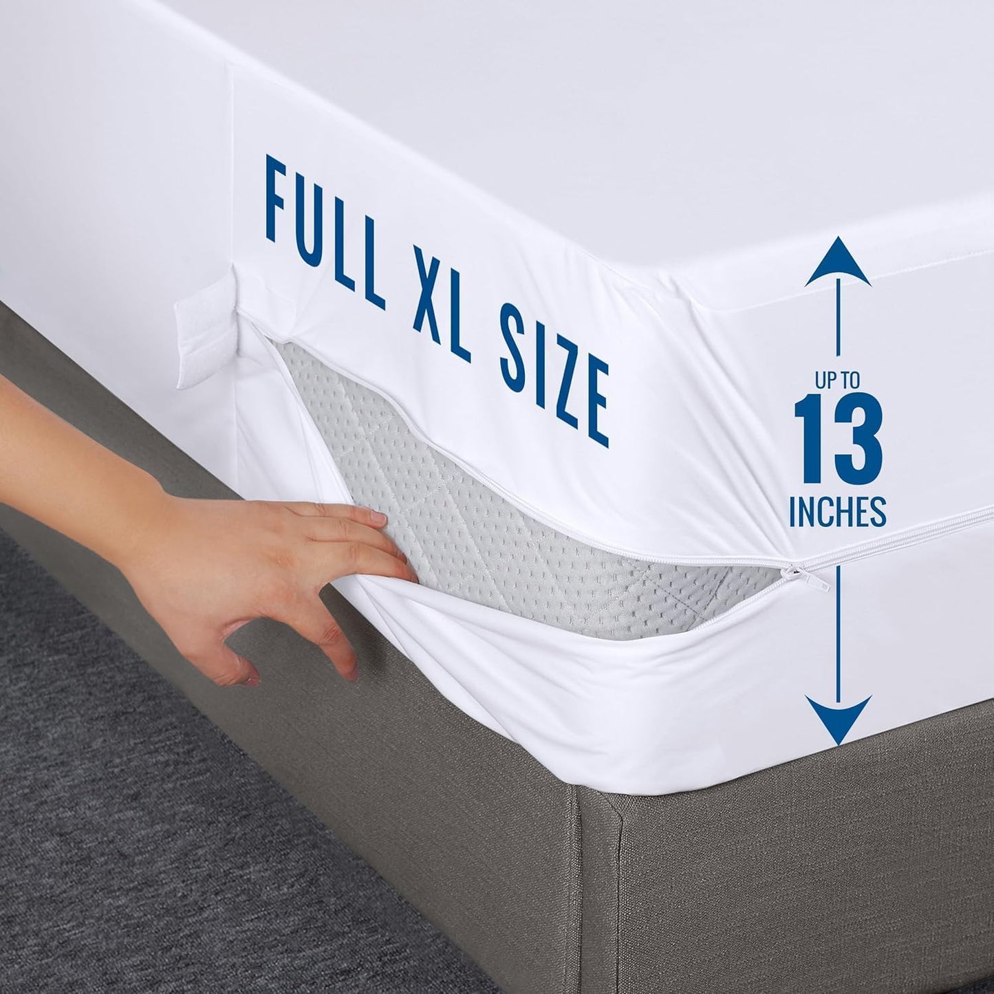 Utopia Bedding Zippered Mattress Encasement Full XL, 100% Waterproof Bed Bug and Dust Mite Proof Mattress Protector, Absorbent Six-Sided Mattress Cover