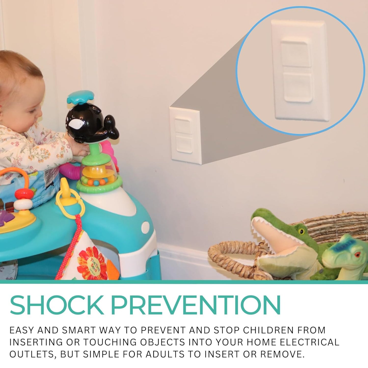 White Double Outlet Covers Baby Proofing (20 Pack, 40 Sockets) | Baby Proof Plug Covers for Electrical Outlets | Safe & Secure Baby Safety Products | Childproof Socket Covers Protect Toddlers & Babies