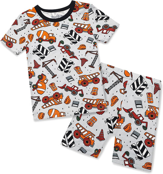 Bamboo Viscose Toddler Animal Pajamas Boys Girls Kids Cool Short Summer 12M-8Y Snug fit Pjs Set 2pcs