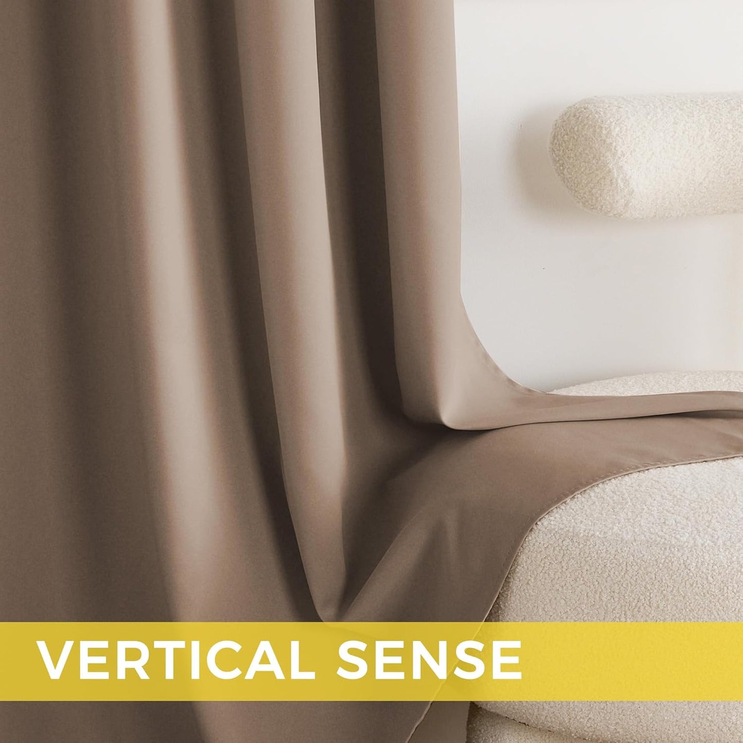 NICETOWN 108 Inch Long Curtains for Bedroom 2 Panels Set, Cappuccino Thermal Insulated Grommet Curtains for Living Room, Noise Reducing Window Treatment Drapes for Nursery, 2 Panels, W52