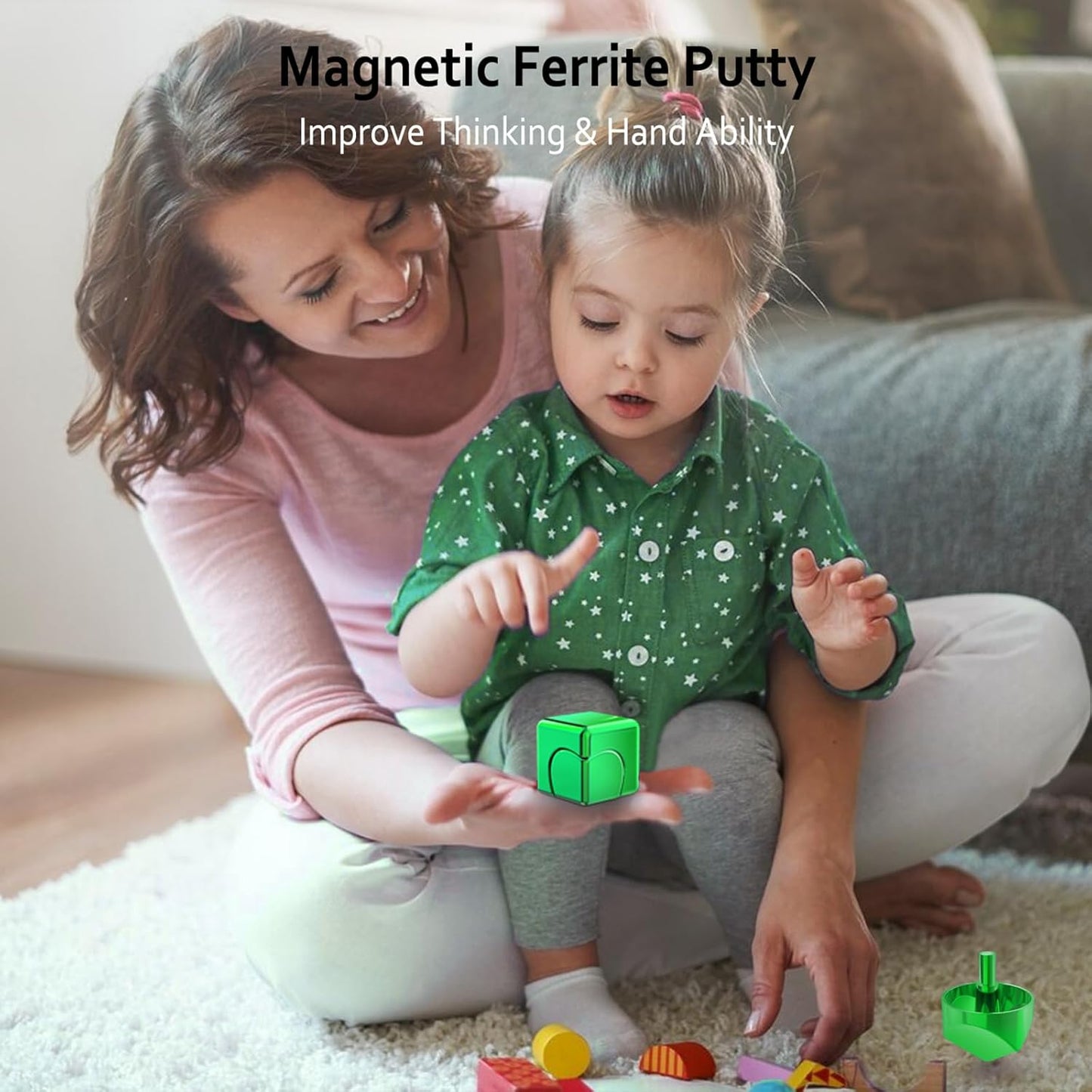 Infinity Gear Fidget Spinner for Kid Adult, Transformable Spinning Top Metallic Fidget Toys for Anti-Anxiety Stress Relief Autism ADHD, 2-in-1 Cube Focus Toy for Desktop Office Classroom Green