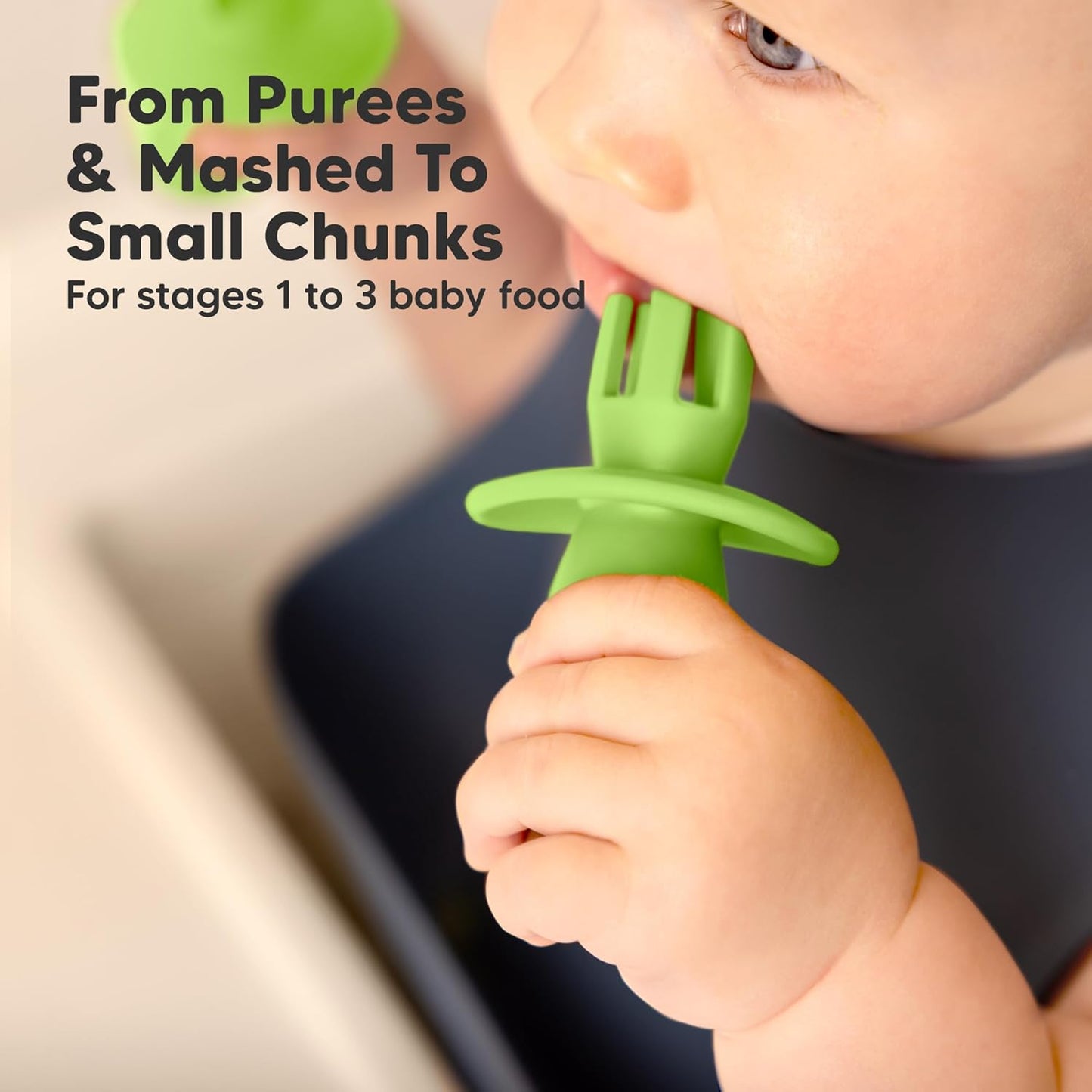 KeaBabies 4-Pack Silicone Baby Spoons and Forks Set - Baby Led Weaning Utensils 6-12 Months, Self Feeding Toddler Spoon & Fork for Training, Teething, Easy to Hold, BPA-Free Silicone (Kea)