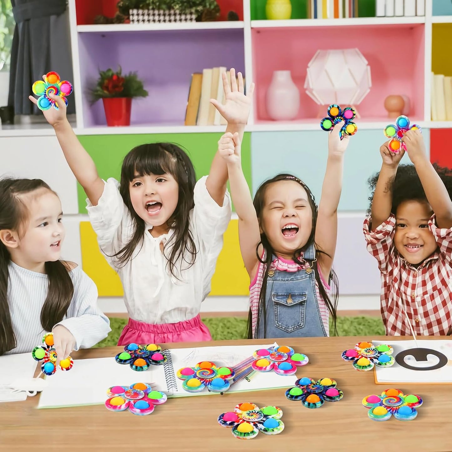 Gigilli 48 Pack Party Favors Fidget Spinners for Kids 4-8 8-12, Goodie Bags Stuffers for Kids 3-5, Pop Mini Fidget Toys Bulk Classroom Prizes for Girls Boys, Toddler Birthday Party Return Gifts