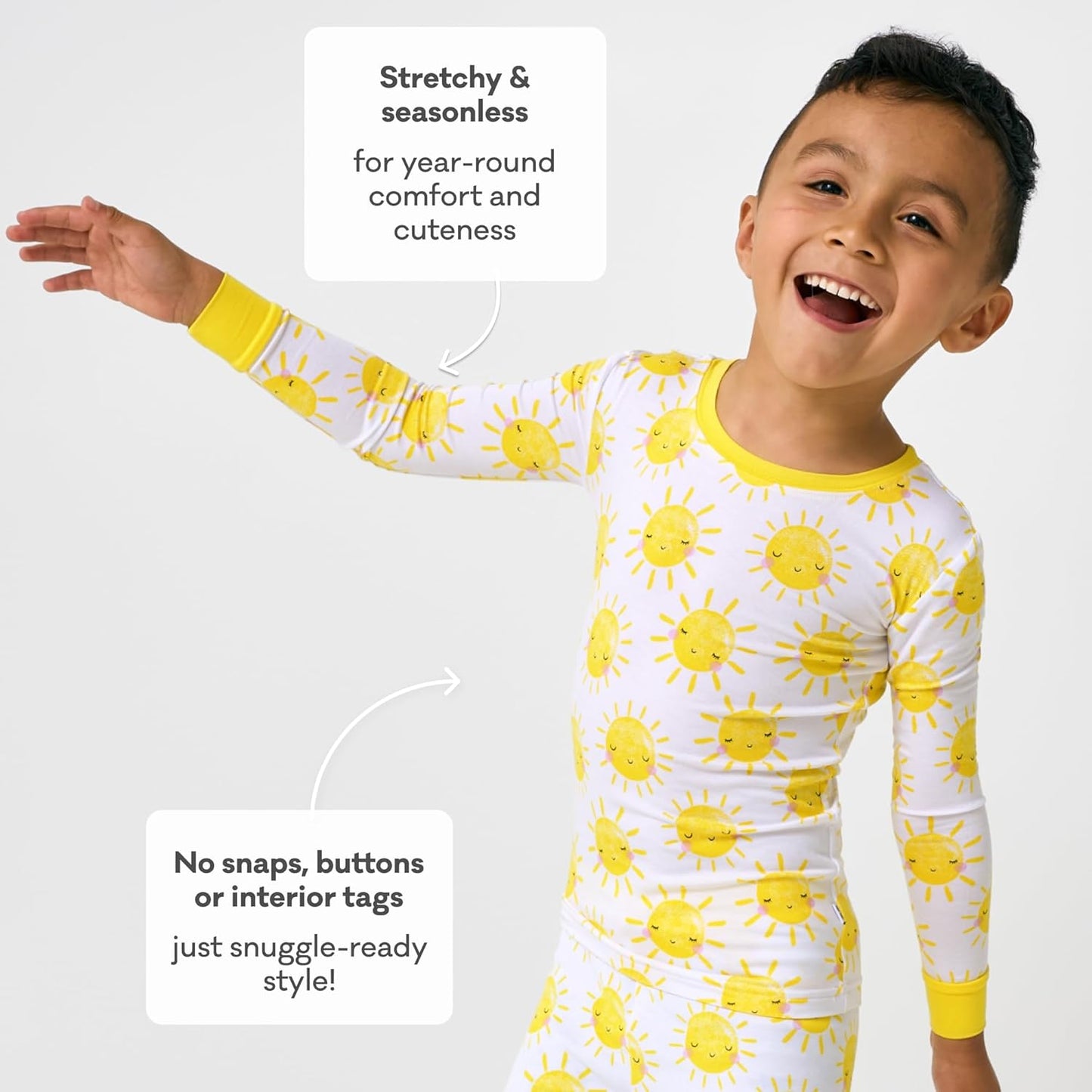 Little Sleepies Two-Piece Pajama Set for Boys & Girls, Soft Viscose from Bamboo Toddler Pajamas for Kids, Family Matching PJs