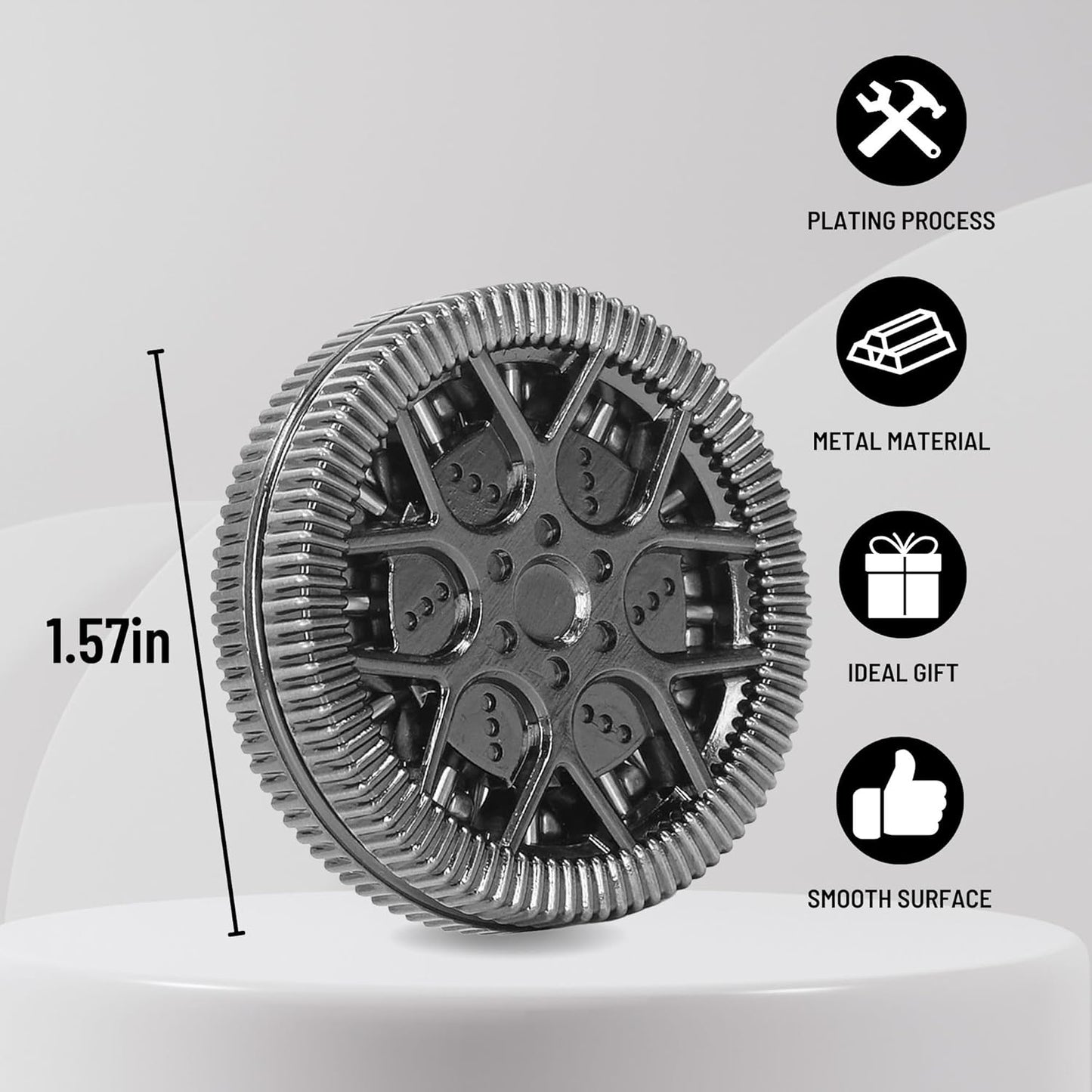 Metal Fidget Toys for Adults, Magnet Fidget Slider Haptic Coin EDC, ADHD Tool Anxiety and Stress Relief Toys, Birthday Gifts for Men (Shinming Black)…