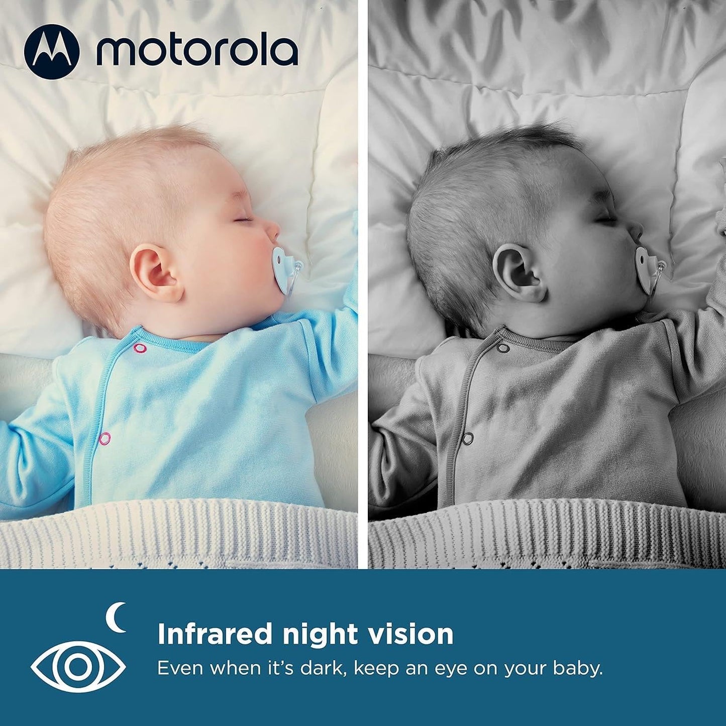 Motorola Nursery VM75 2-Camera Video Baby Monitor, 1000ft Range no WiFi 2.4 GHz Wireless, 5" Screen, 2-Way Audio, Pan/Tilt/Zoom, Room Temp, Lullabies, Night Vision (Renewed)