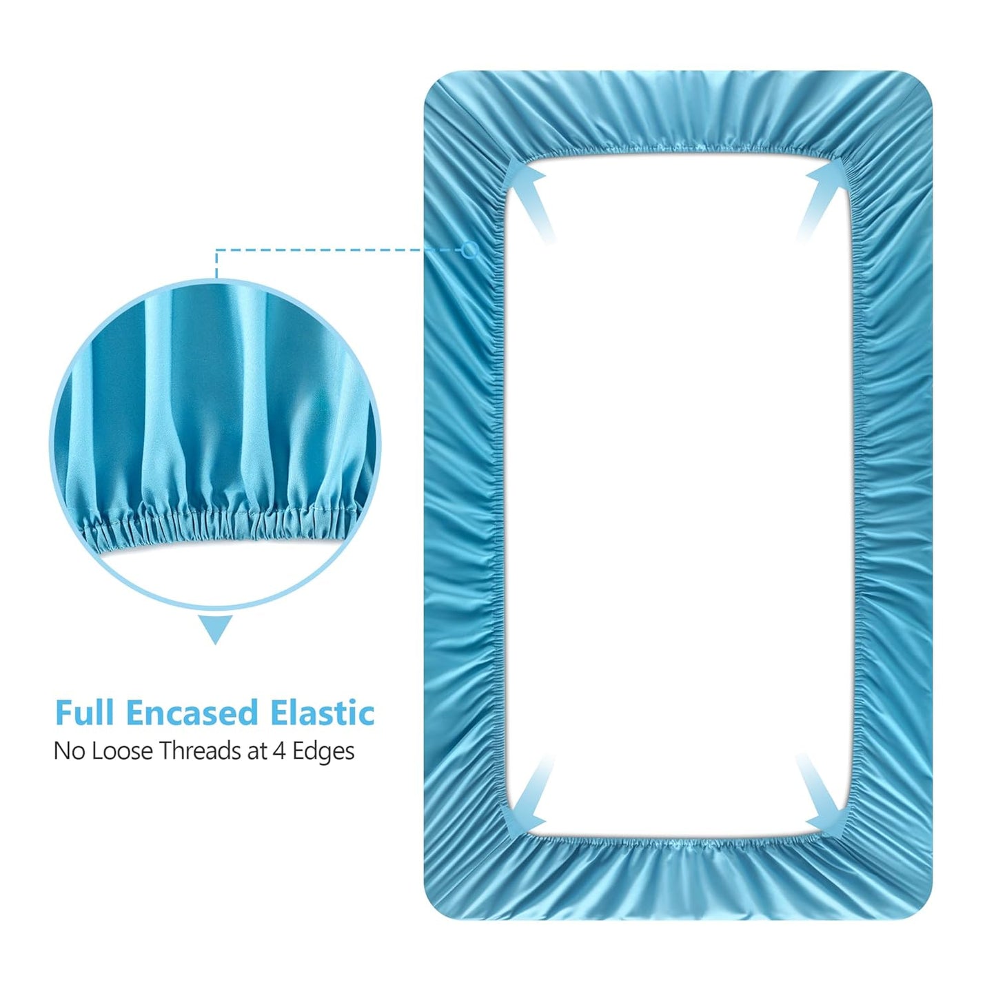 TILLYOU Baby Crib Sheets for Boys Girls, Super Soft Toddler Bed Sheets, 2 Pack Sheets for Standard Crib Mattress 28x52in, Beach Time Turtle and Lake Blue