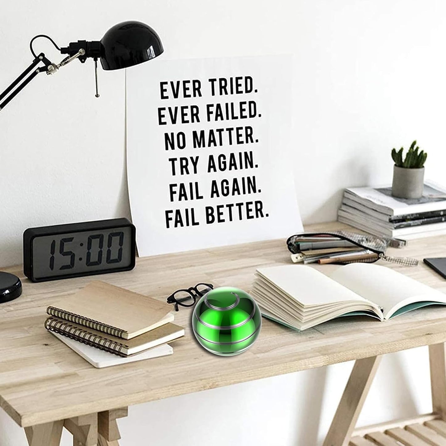 Desk Toys, 1.77'' Kinetic Spinning Ball for Adults, Kinetic Fidget Desk Toys for Party Favors, Christmas Stocking Stuffers, Easter Basket (45MM, Green A)