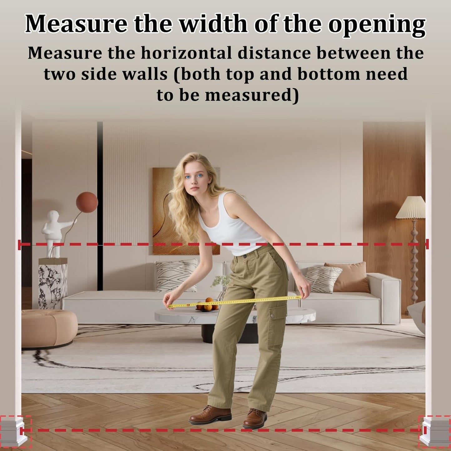 WAOWAO Clear Baby Gate for Stairs Modern Design Acrylic Auto Close Pet Gate, 29.52-47.24" Wide Safety Baby Gate for Doorways,White Clear Dog Gates Indoor, Hallways,Kitchen