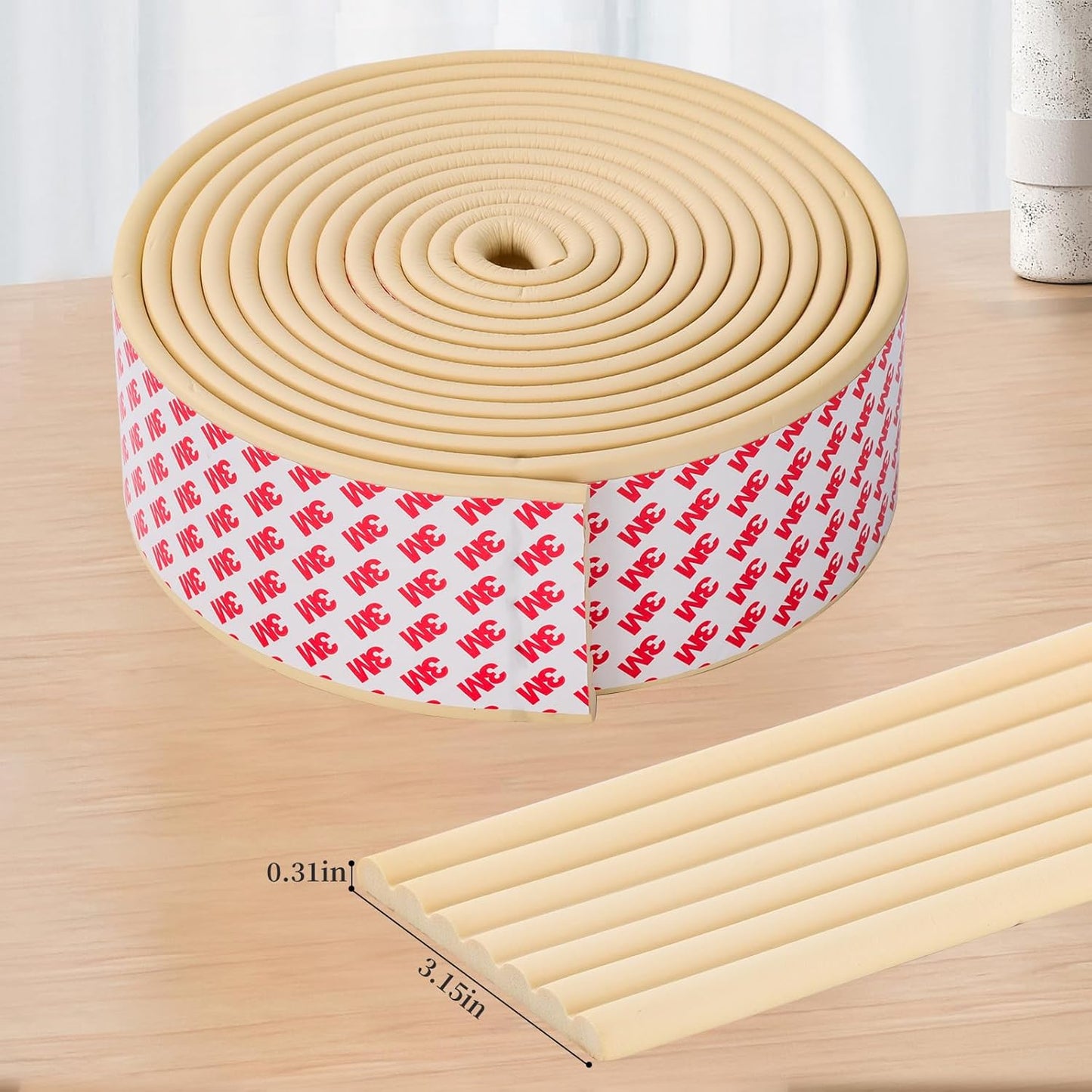 Corner Protector for Baby, Widen Edge Protector with Adhesive Backing, Baby Proofing Edge Corner Protectors Self Adhesive Furniture Corner Guard Bumper for Table, Desk, Fireplace (White, 16.4ft)