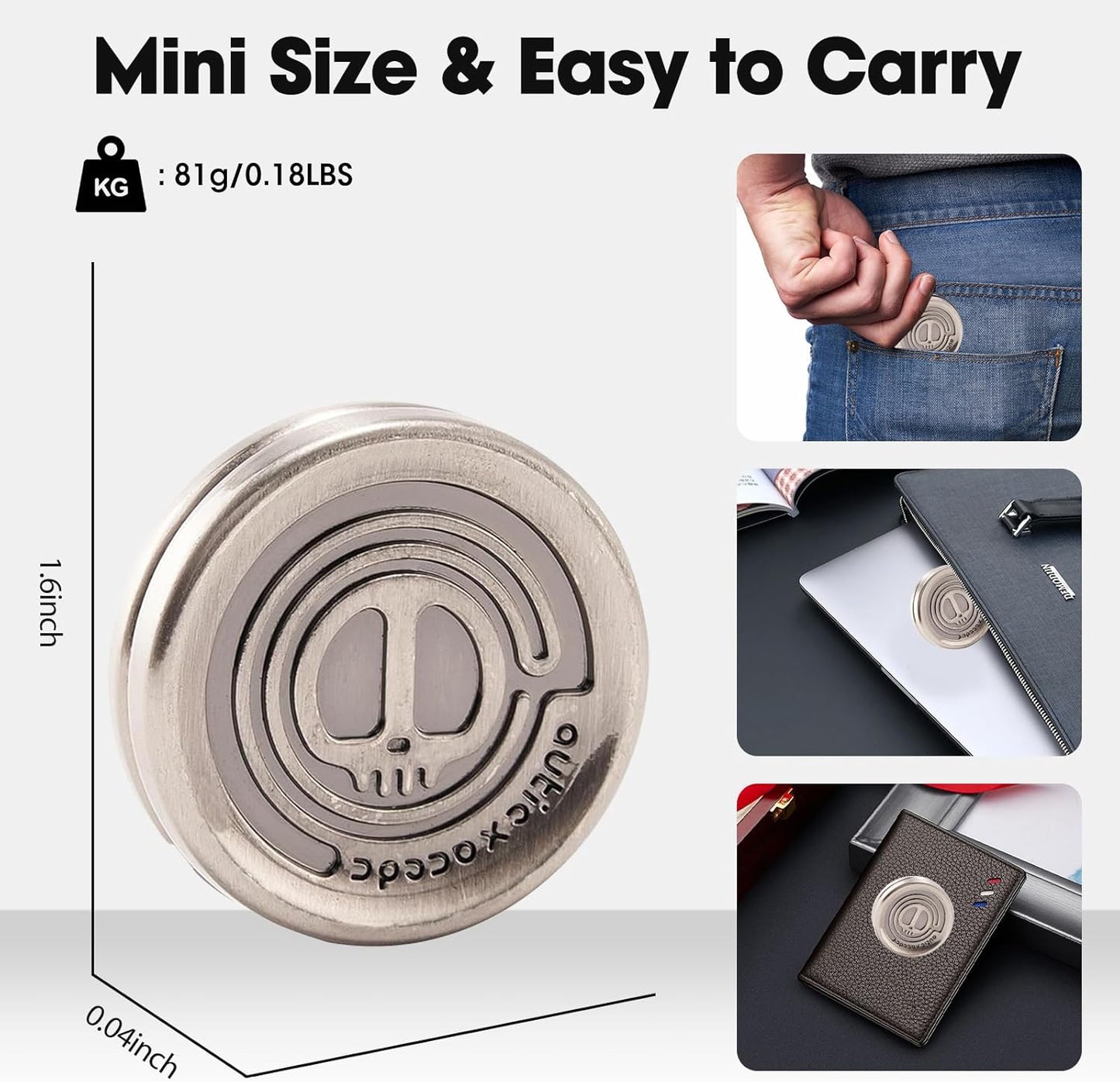 Fidget Slider 3 Pack, Magnetic Metal Freestyle Fidget Toys Haptic Coin Poker Card, EDC Fidget Toy for Adults,Relieve Stress Anxiety ADHD