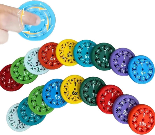 Math Fidget Spinners,Educational Math Fact Fidget Spinners, Math Fidget Toy Multiplication, Math Learning & Education Toys Game(18pcs)