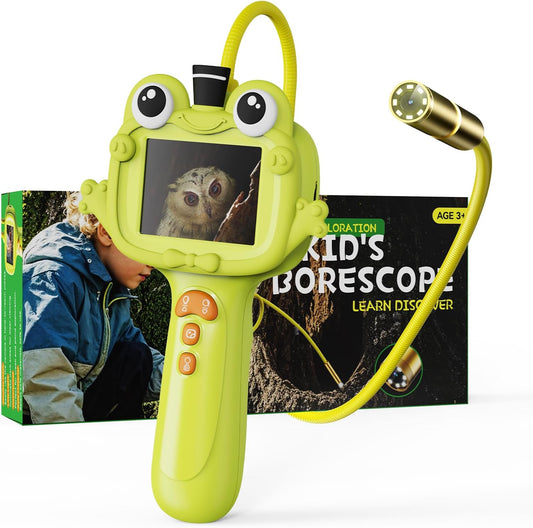 Borescope Camera Toy with Light for Kids - STEM Science Educational Toy for 4 5 6 7 8 9 10 Years Old Boys Girls Birthday Gift, Snake Scope Camera for Outdoor Camping Nature Exploration
