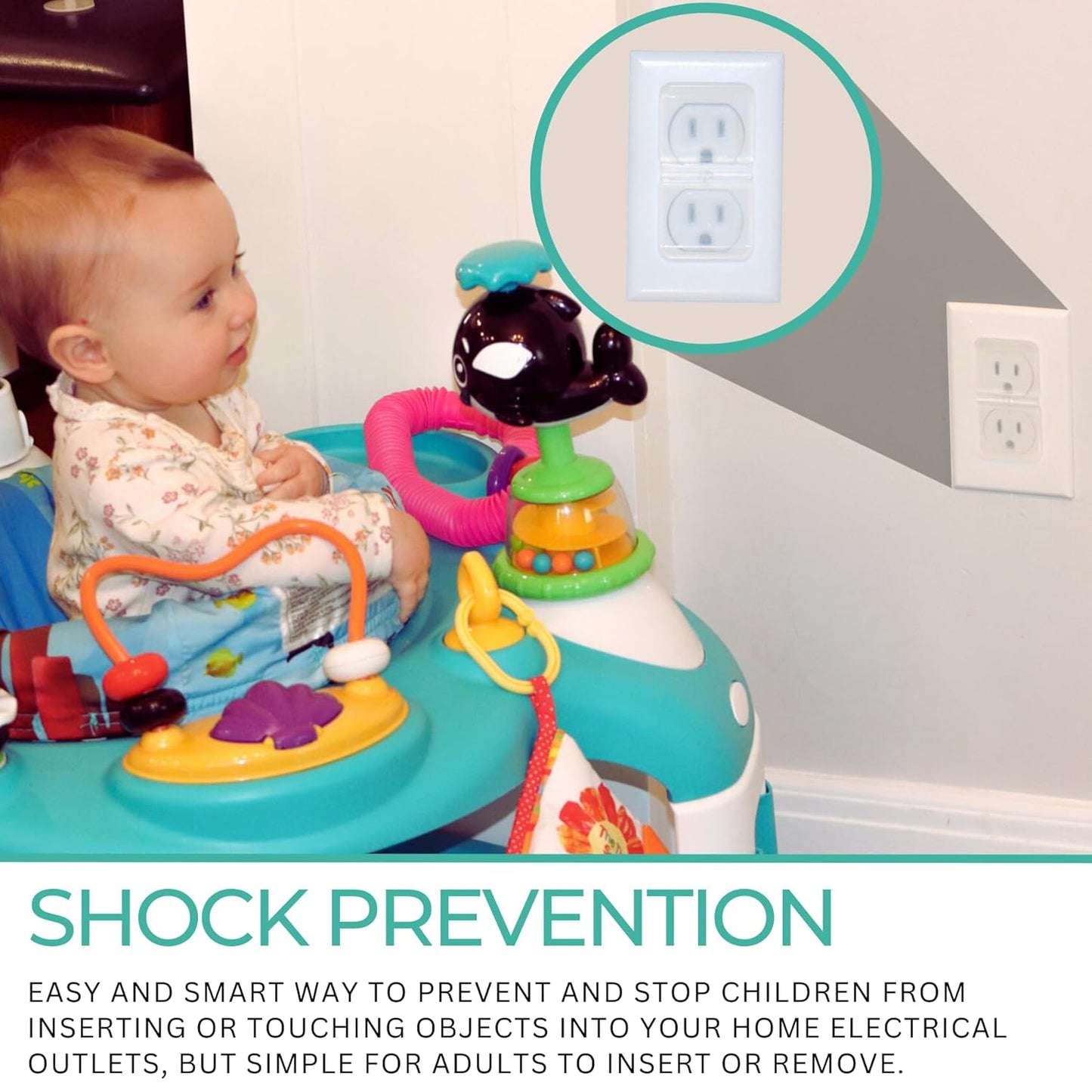 Clear Double Outlet Covers Baby Proofing (20 Pack, 40 Sockets) | Baby Proof Plug Covers for Electrical Outlets | Safe & Secure Baby Safety Products | Childproof Socket Covers Protect Toddlers & Babies