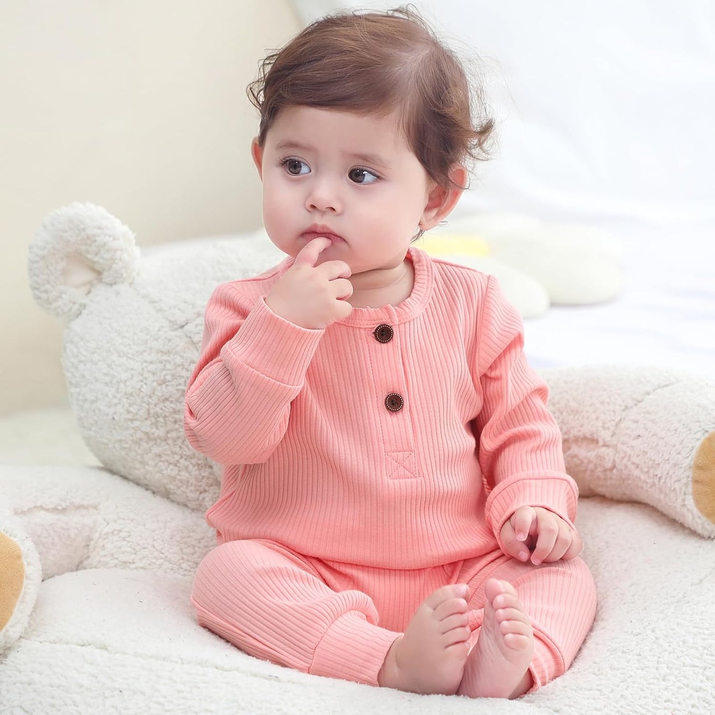 Baby Bodysuit and Pant Sets Ribbed Romper Soft Newborn Boy Girl Clothes Outfits Layette Gift Set