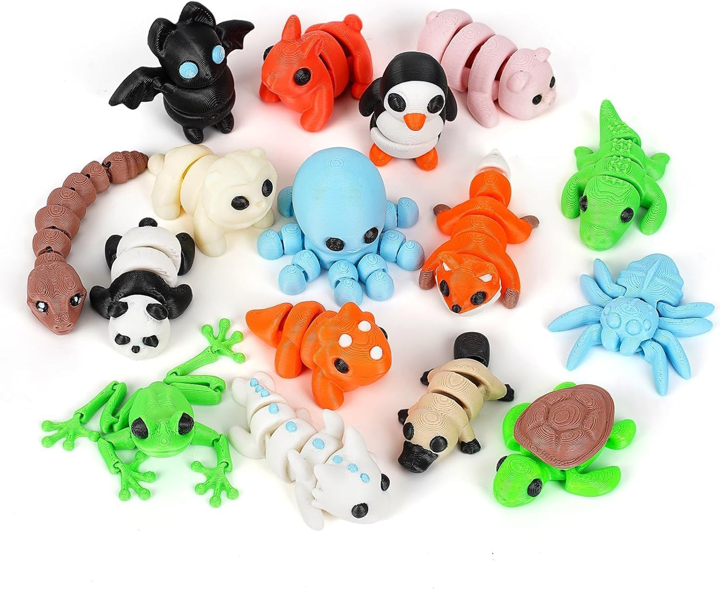 SHUWND16 PCS Mini Animals Set,3D Printed Little Animals Articulated Flexible Fidget Toy,Tiny Animals Figurines Exquisite Cute Pet Toy,Little Plastic Animals Miniature Figurines Small Animals Toy