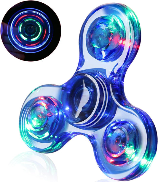 SCIONE LED Fidget Spinners, Light Up Sensory Fidget Toys for Kids, Glow in The Dark Toys for Kids 4-8-12, ADHD Anxiety Stress Relief Toys for Adults, Halloween Classroom Prizes Return Gifts for Kids