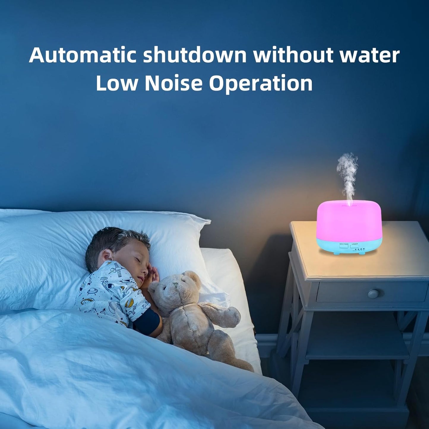 300ML Air Diffuser for Essential Oils, Ultrasonic Aromatherapy Diffuser, Remote Control Aroma Diffuser Humidfer, 7Color Changing LED Light,Auto-Off, Timer for Home, Bedroom, Office, Kids.