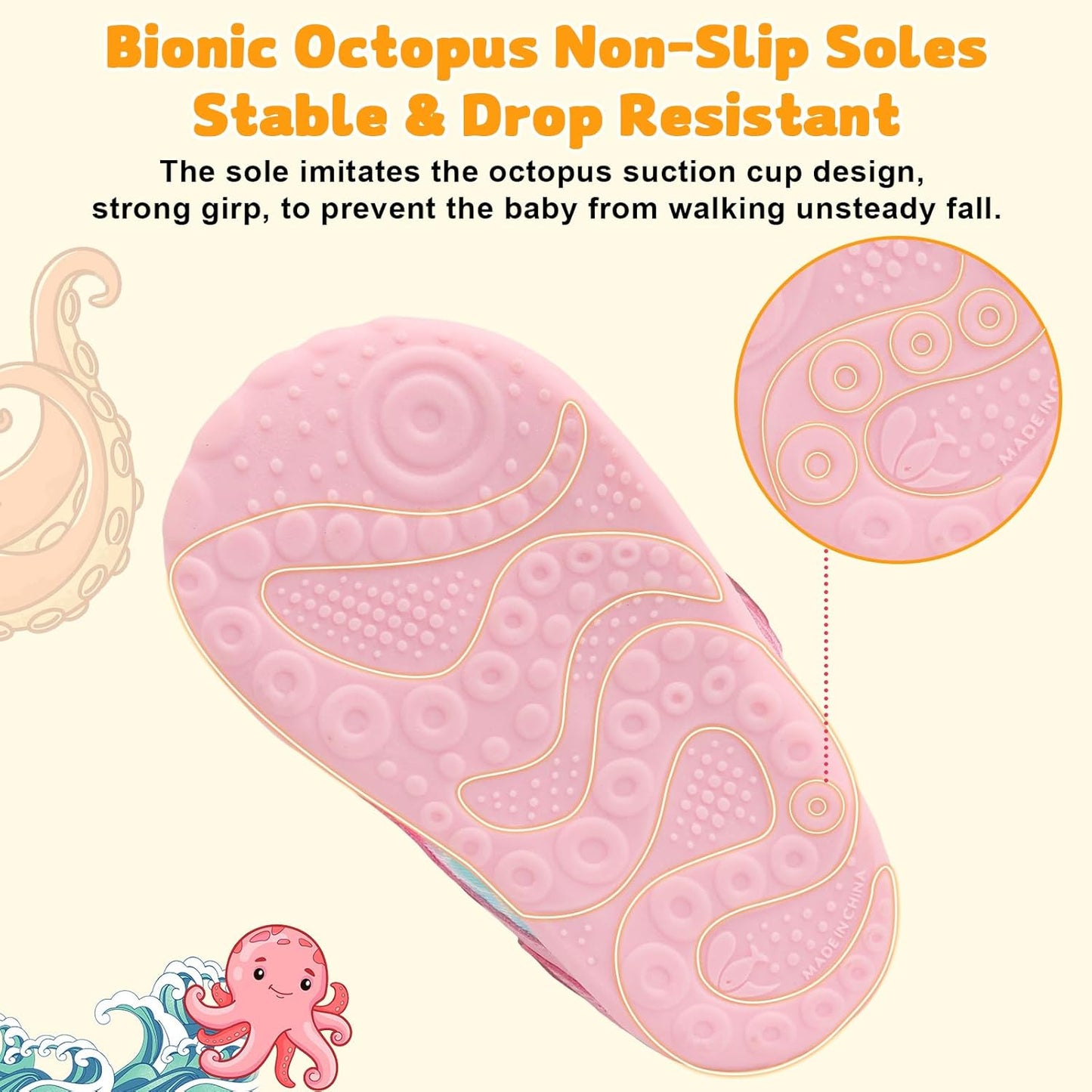 FEETCITY Wide Baby Shoes Boys Girls Baby Barefoot Shoes Breathable Infant Walking Shoe Crib Sock Shoe Toddler Sneakers Flexible