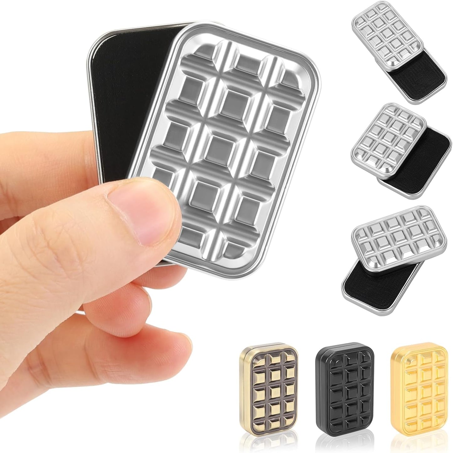 Fidget Slider for Adults - Brick Slider Metal Fidget Toys, Anxiety/ADHD/Annoy Relieving EDC Metal Fidget, Stress Reducing Toy - Gift for Adults & Teen (Silver)