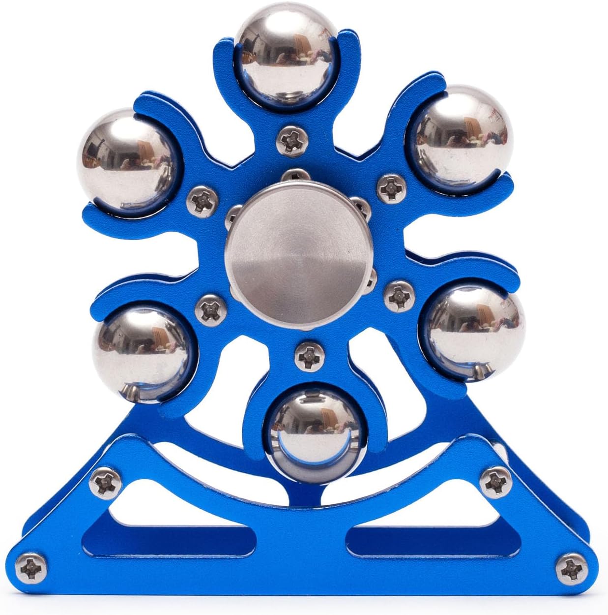 Desk Toys for Fidget Ferris Wheels-Spinner: 2mins Metal Cool-Gadgets Kinetic-Spinner for Kid Children Teen Adult EDC-Toy, ADHD Tools Cool Stuff Stress Relief Gift (Frosted Dark-Blue)