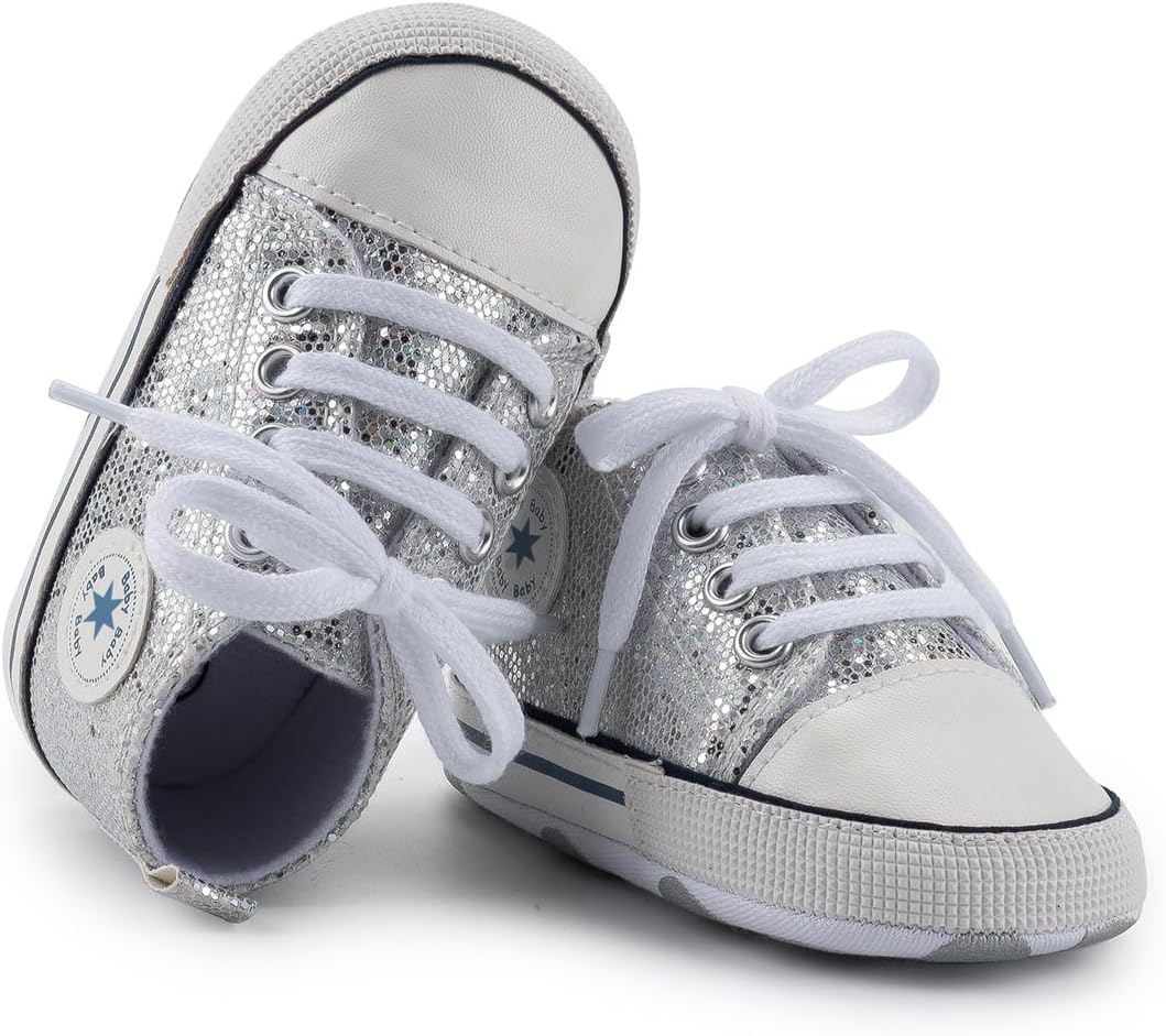 Unisex Baby Girls Boys Canvas High-top Shoes, Newborn Infant Anti-Slip Soft Sole Frist Walking Breathable Sneakers