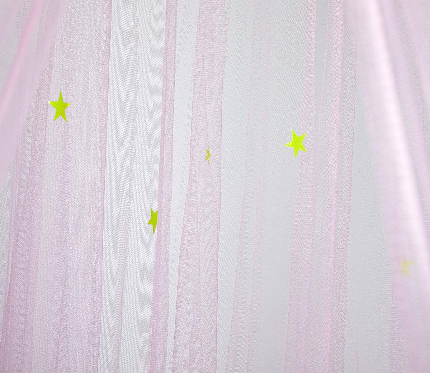 BCBYou Bed Canopy Mosquito Net with Fluorescent Stars Glow in Dark for Baby, Kids, and Adults, for Cover The Baby Crib, Kid Bed, Girls Bed Or Full Size Bed (Pink)