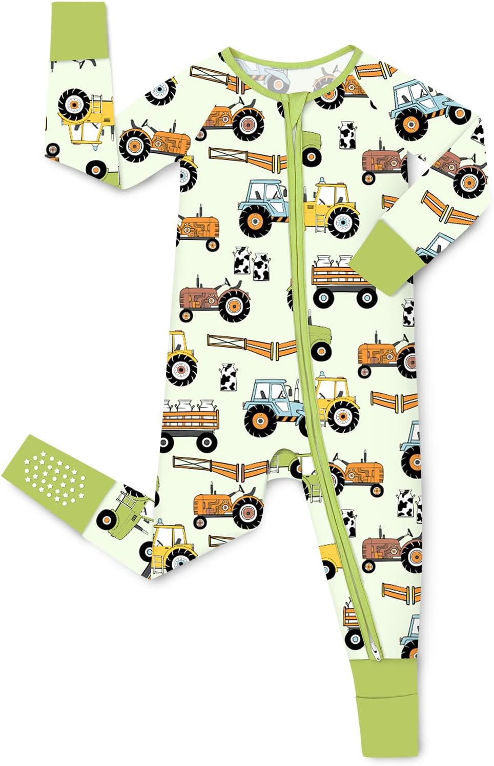Bamboo Viscose Baby Convertible Footie Pajama, Zipper Pajamas for Baby Boys & Girls, Sleep & Play Footed Pjs